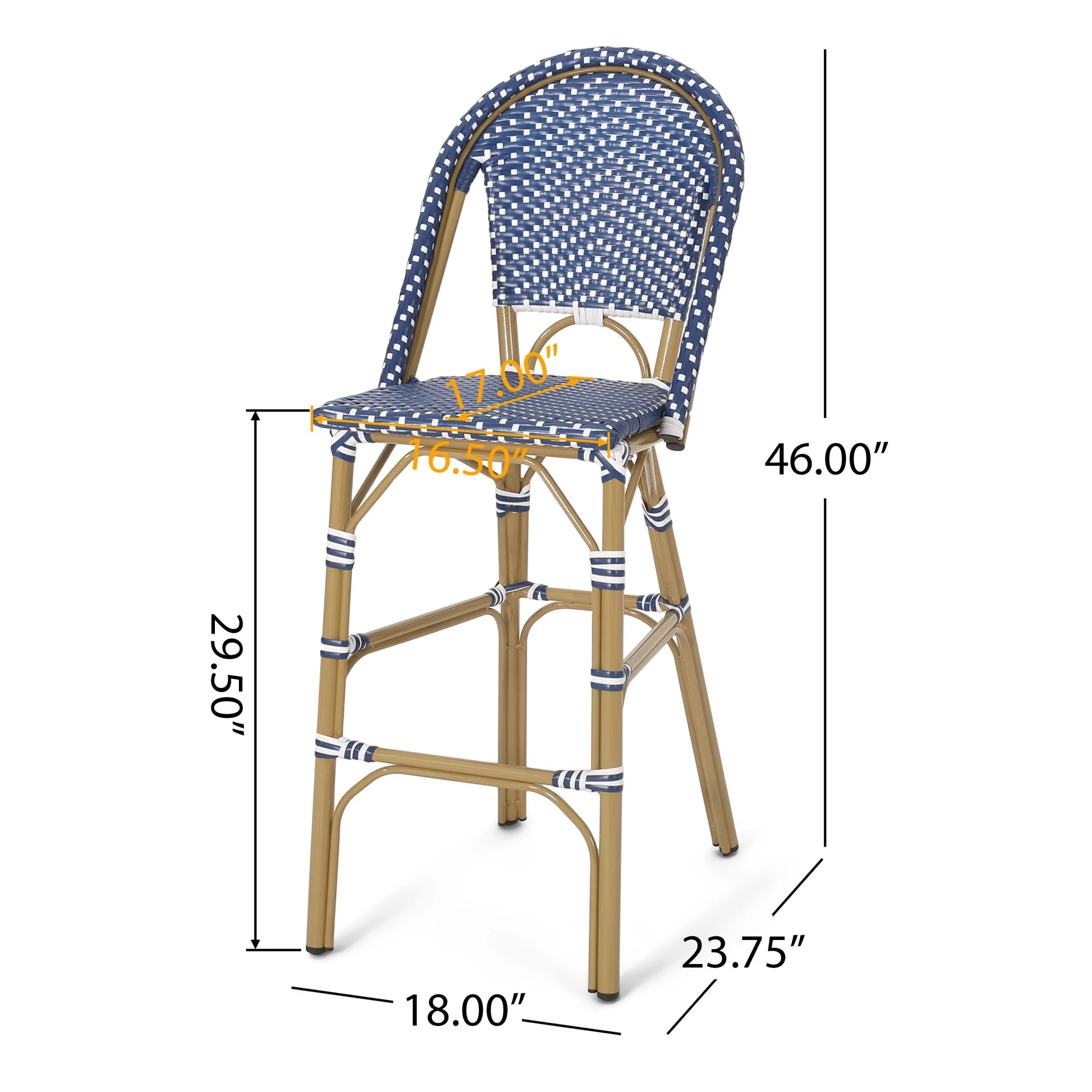 Outdoor Pe Rattan French Barstool Set - Image 14