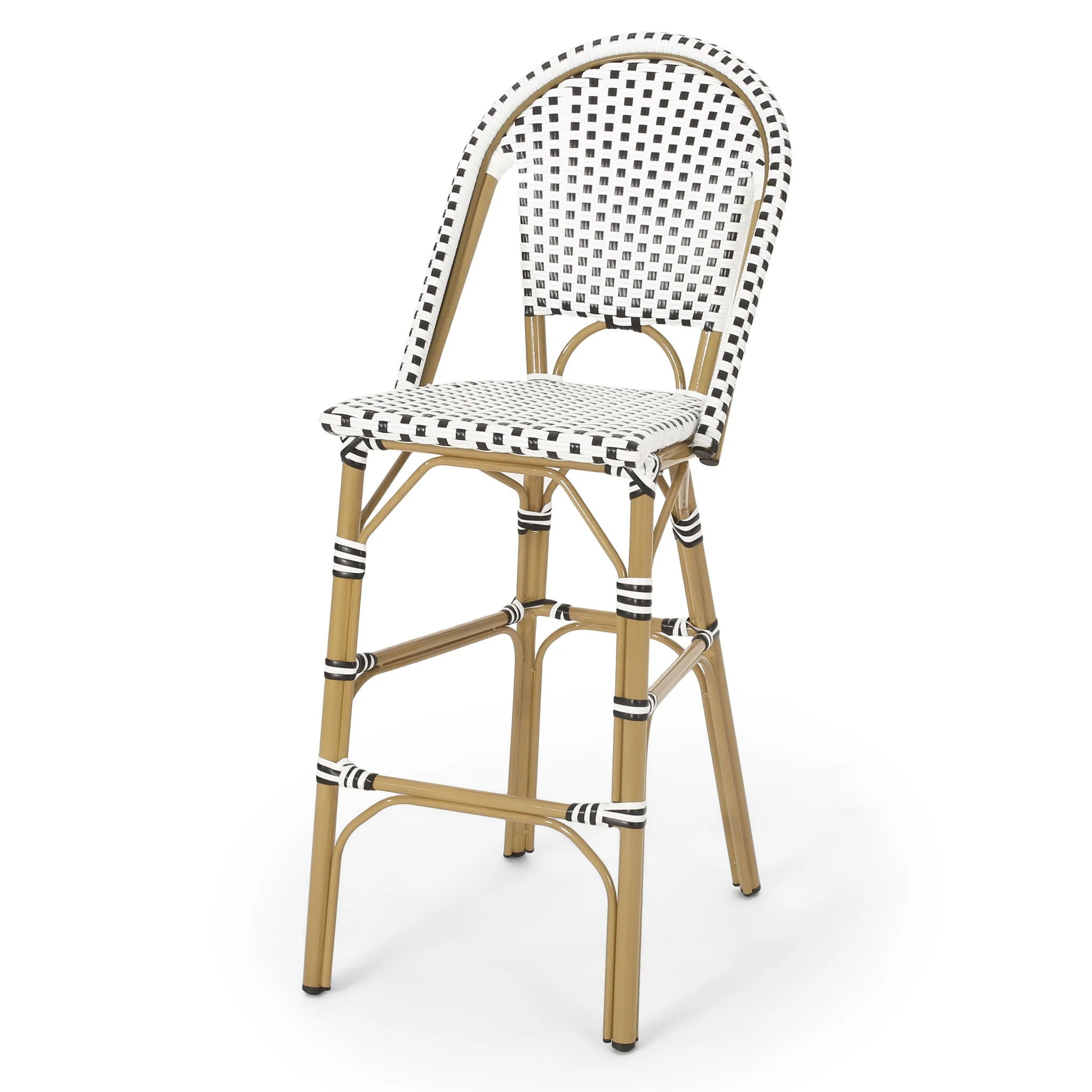 Outdoor Pe Rattan French Barstool Set - Image 18