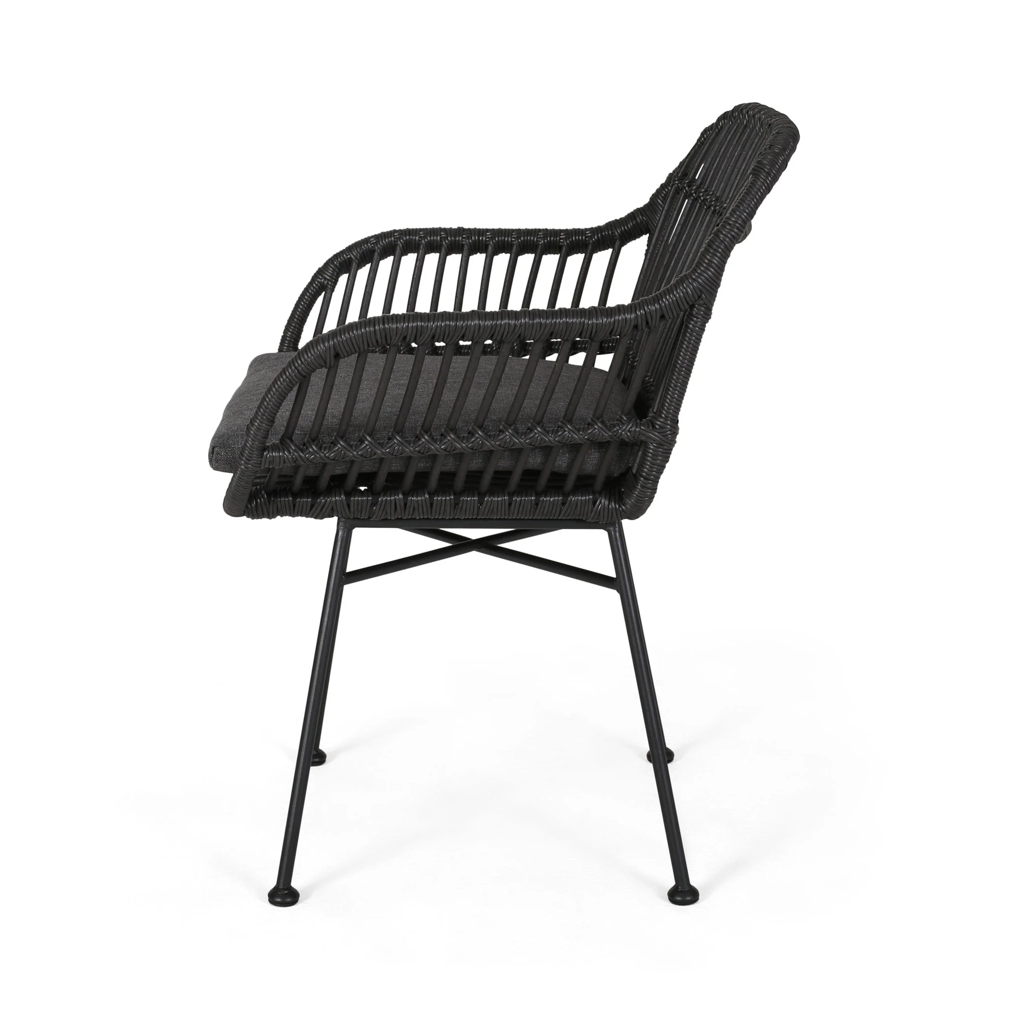 Outdoor Rattan Accent Chair With Metal Legs - Image 12
