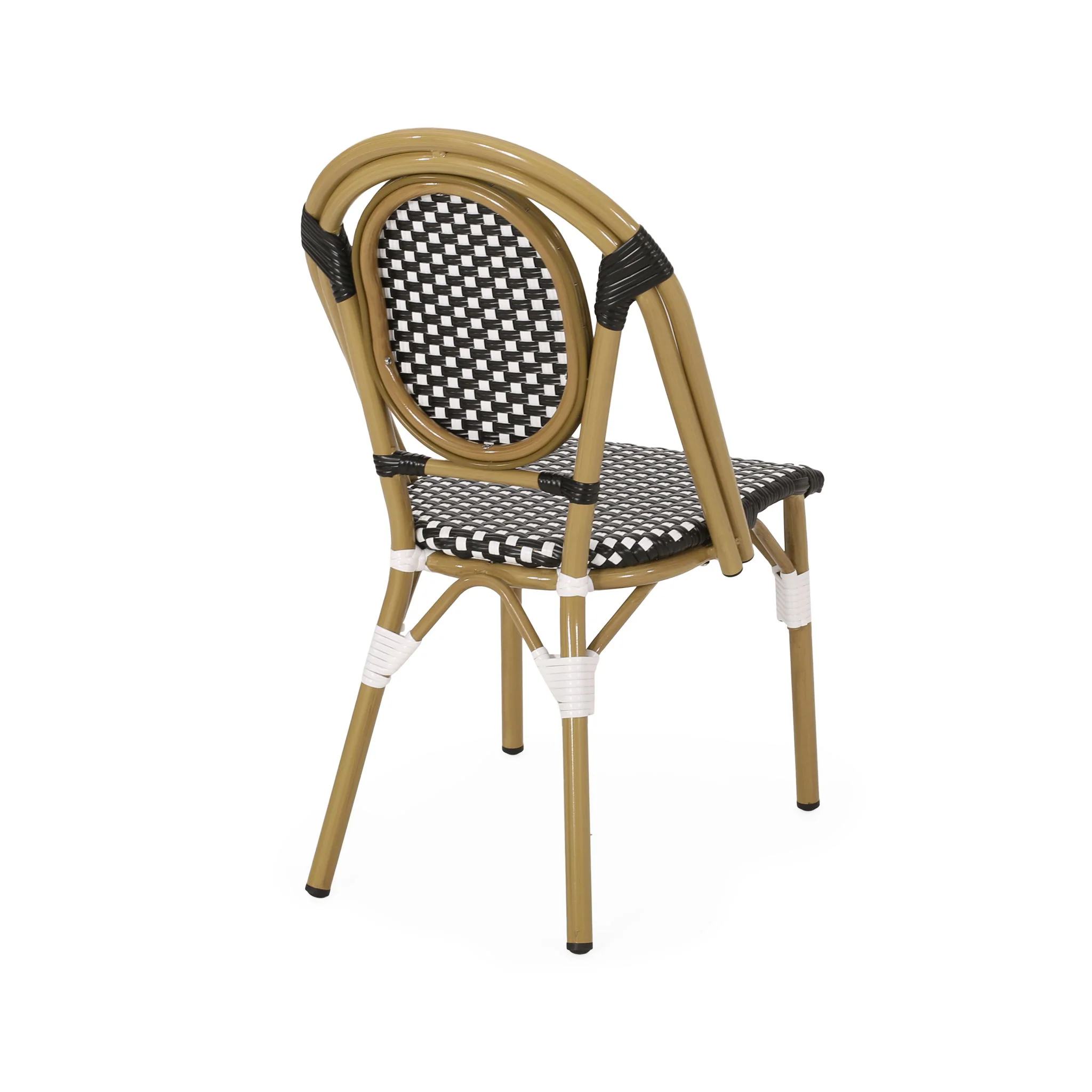 Outdoor Rattan And Aluminum French Bistro Chair Set - Image 16
