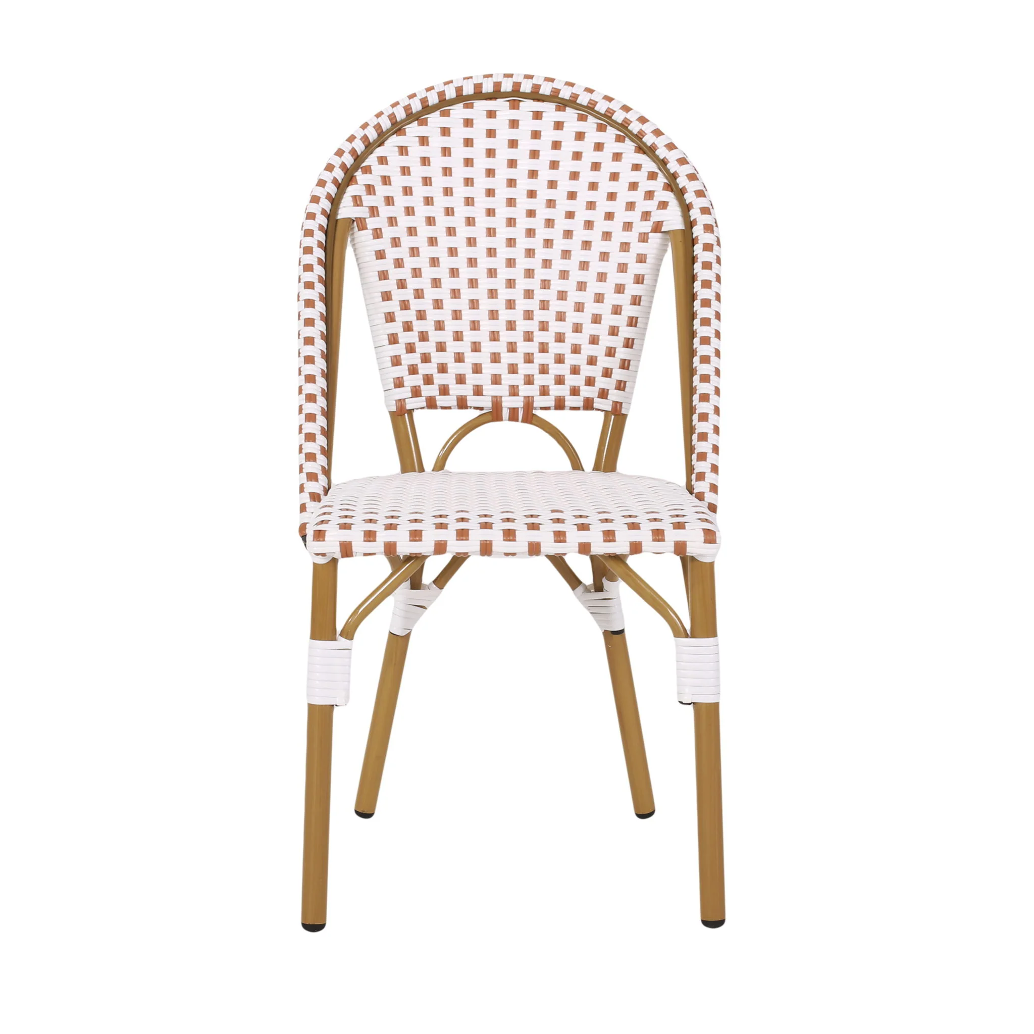 Outdoor Rattan And Aluminum French Bistro Chairs Set - Image 8