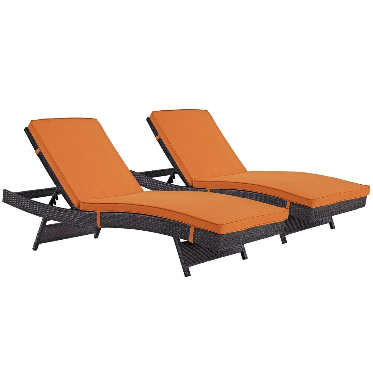 Outdoor Rattan Chaise Lounge for Patio, Poolside and Garden Seating Set - Image 41