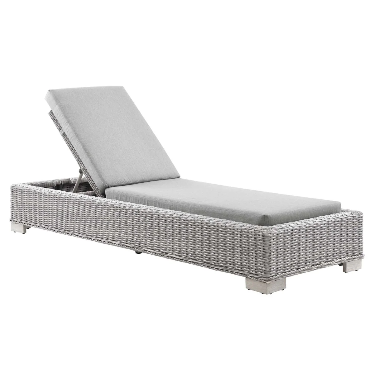 Outdoor Rattan Chaise Lounge with Adjustable Backrest, Weather-Resistant Wicker, Cushion - Image 28