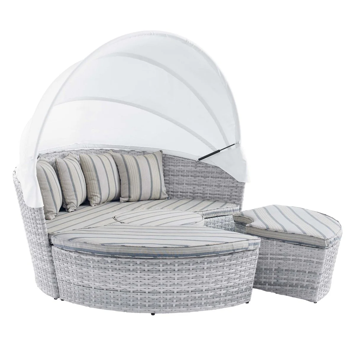 Outdoor Rattan Daybed with Canopy for Patio, Garden and Poolside Lounging - Image 10