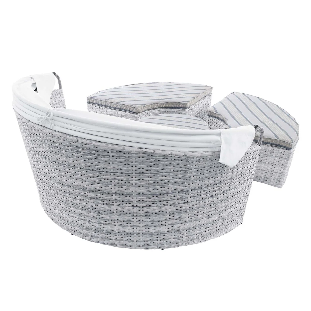 Outdoor Rattan Daybed with Canopy for Patio, Garden and Poolside Lounging - Image 15
