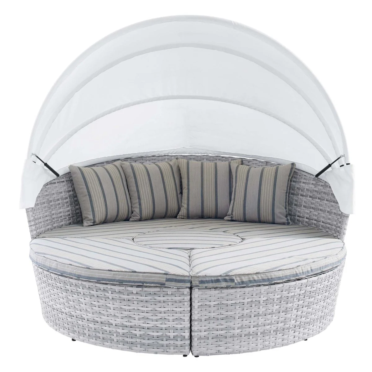 Outdoor Rattan Daybed with Canopy for Patio, Garden and Poolside Lounging - Image 16