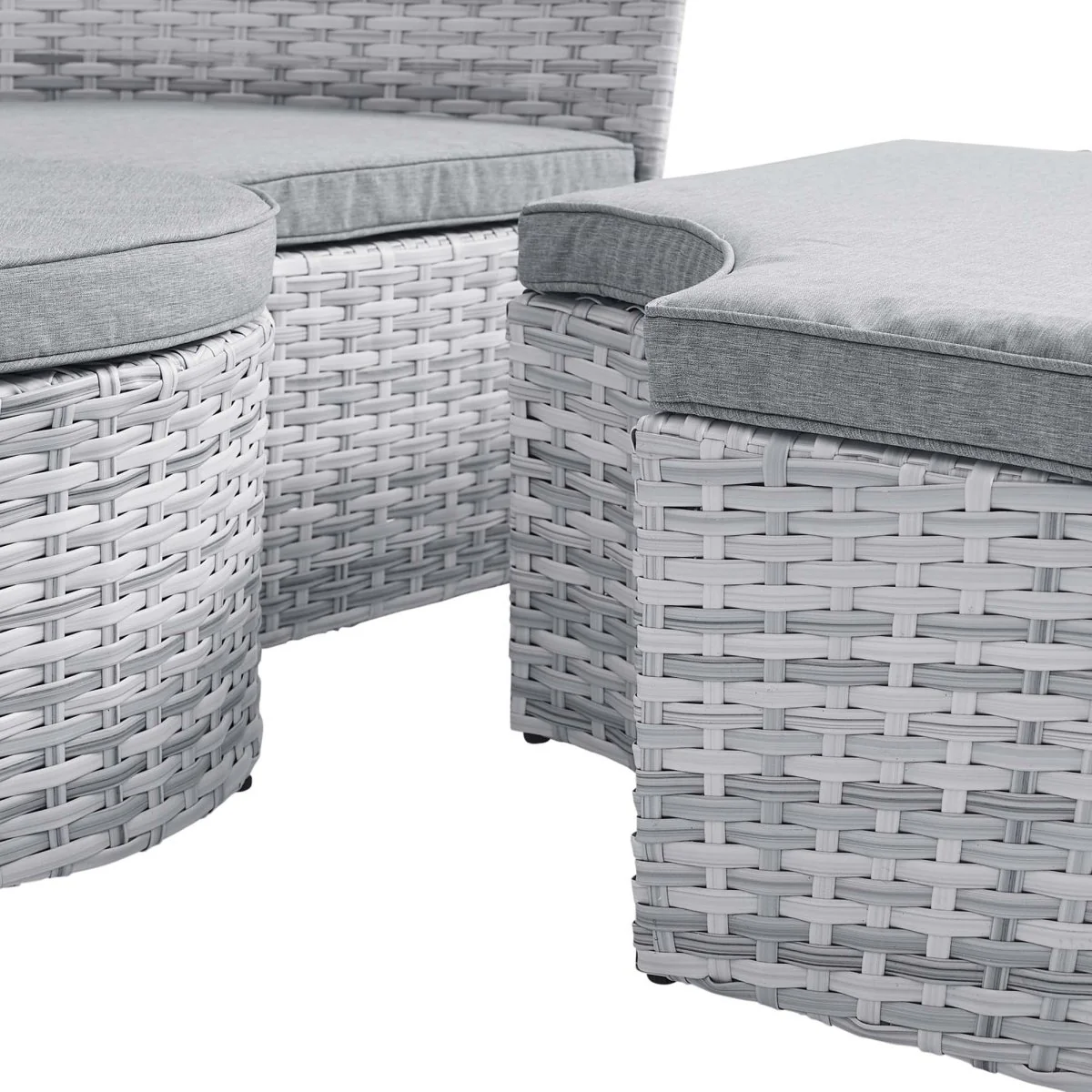 Outdoor Rattan Daybed with Canopy - Patio Wicker Lounger for Garden and Poolside Relax - Image 26