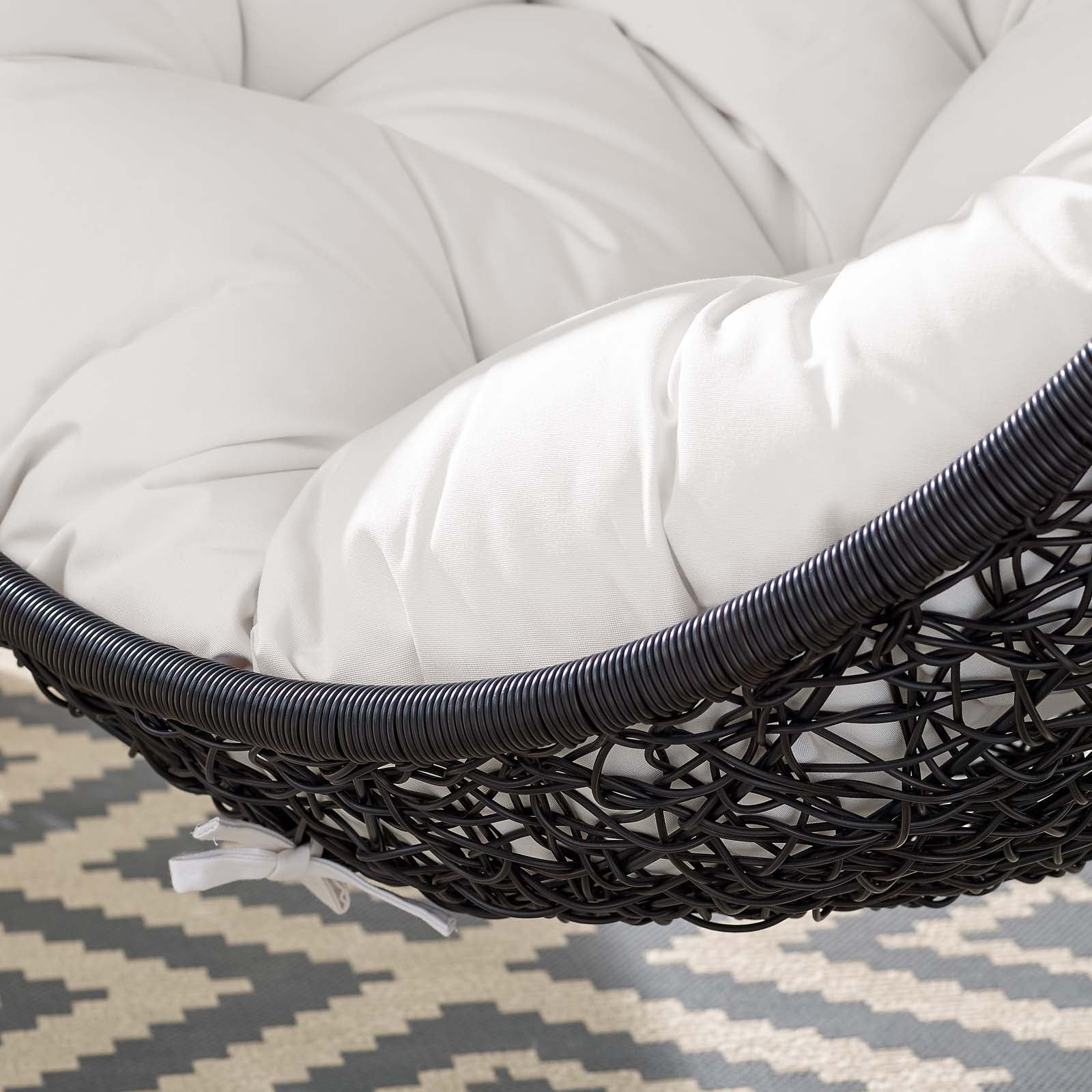 Outdoor Rattan Hanging Lounge Swing Chair for Patio, Porch, Garden and Balcony - Image 2