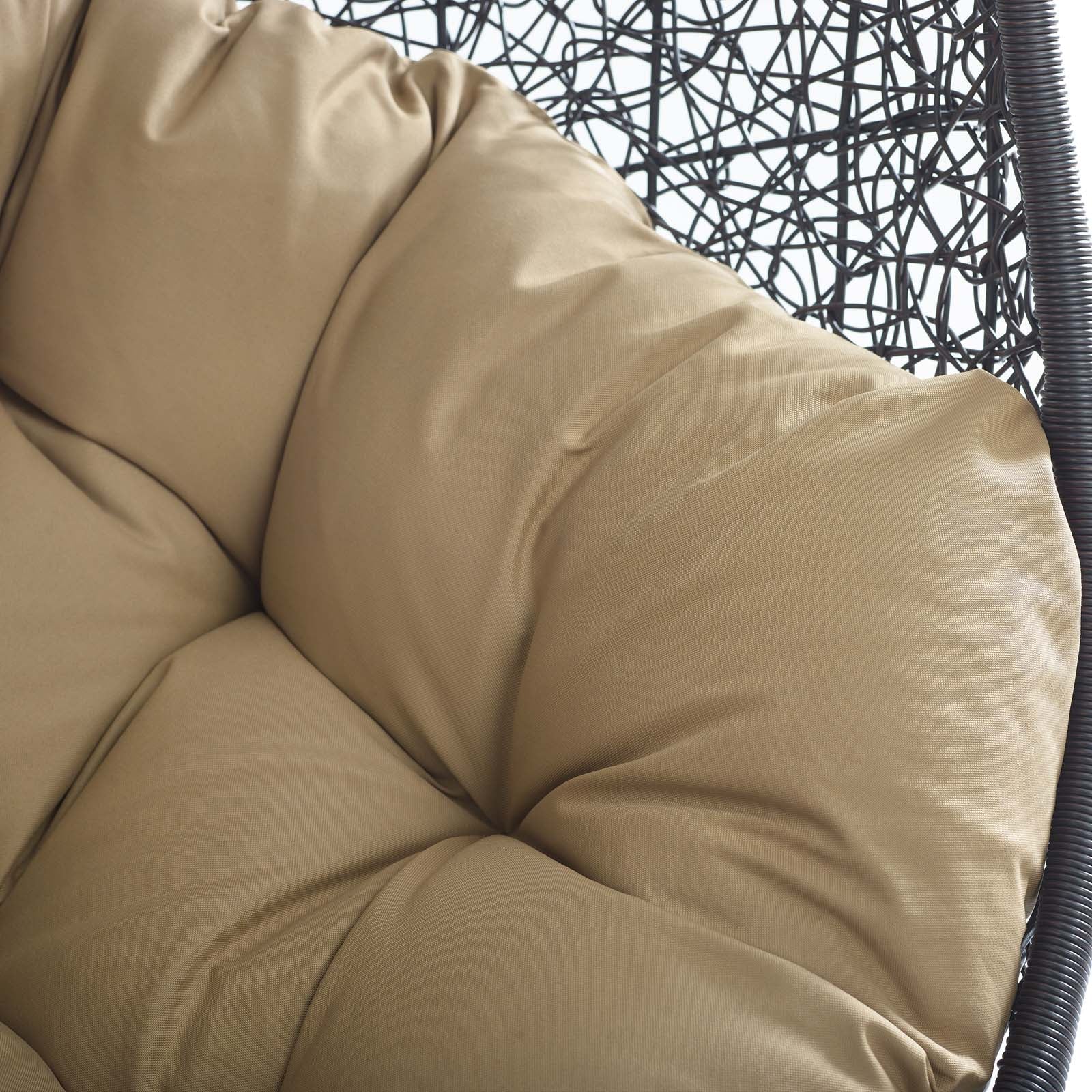 Outdoor Rattan Hanging/Swing Lounge Chair with Optional Stand for Patio & Garden - Image 118