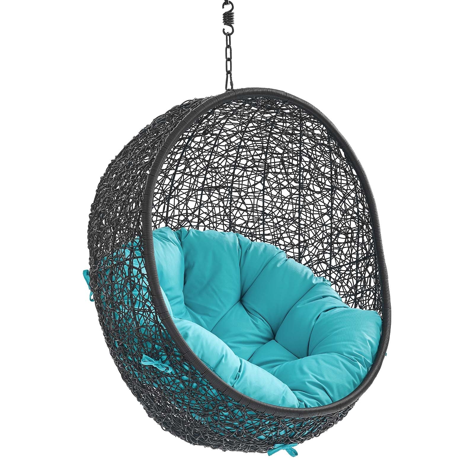 Outdoor Rattan Hanging/Swing Lounge Chair with Optional Stand for Patio & Garden - Image 9