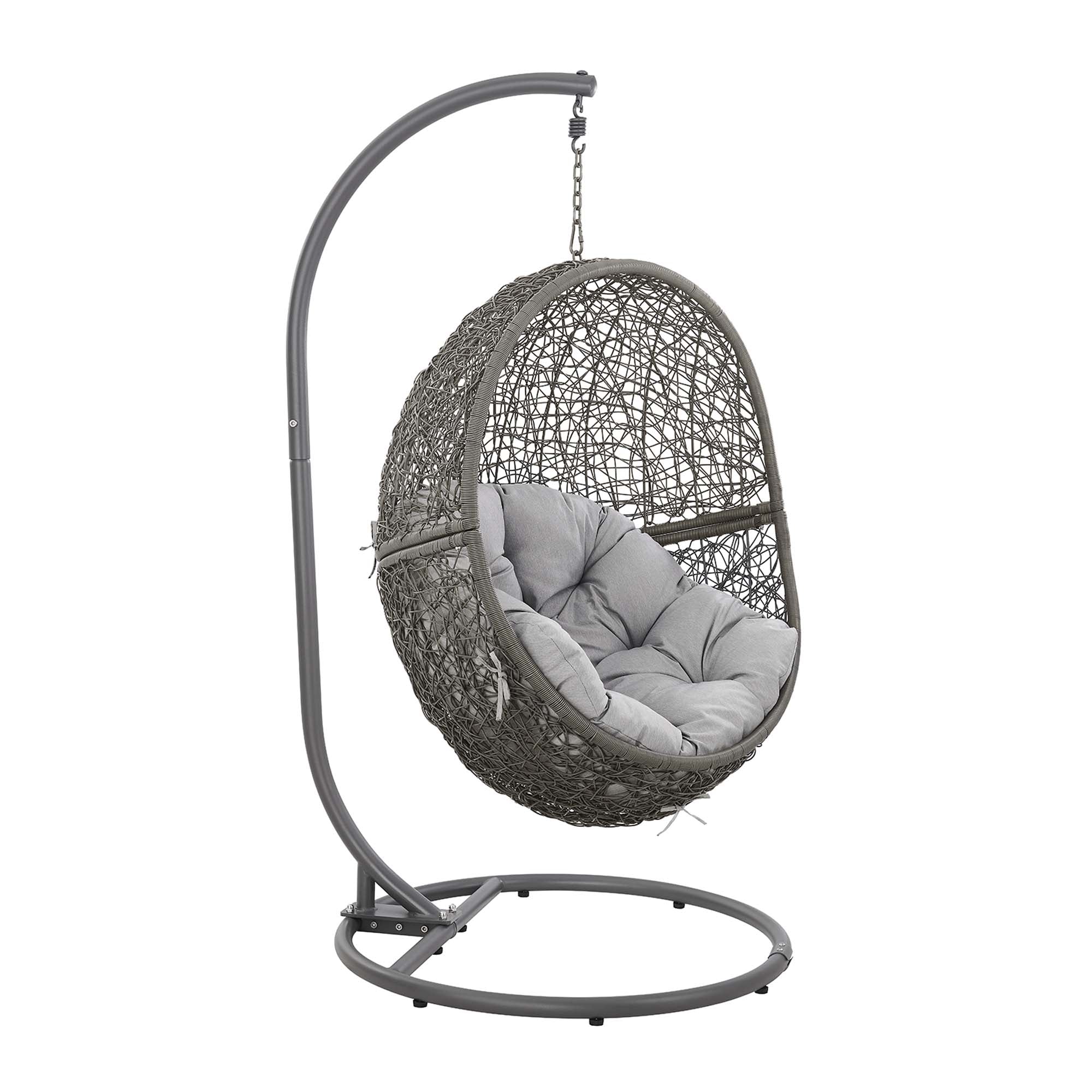 Outdoor Rattan Swing Chair with Stand — Hanging Egg-Style Patio Seating for Porch & Garden - Image 31