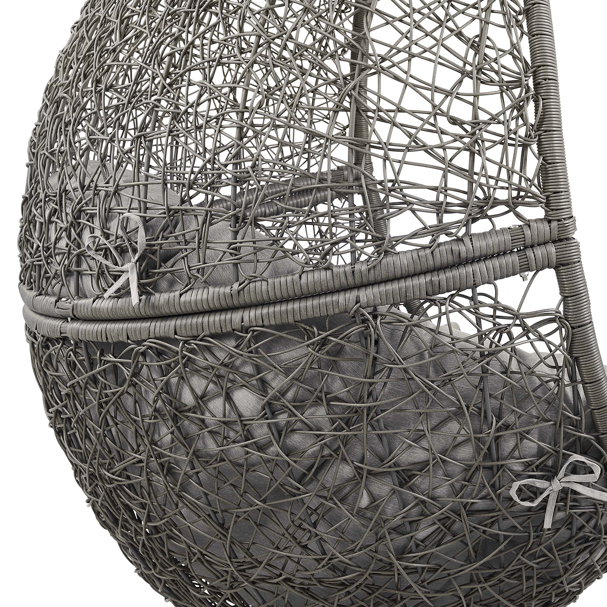 Outdoor Rattan Swing Chair with Stand — Hanging Egg-Style Patio Seating for Porch & Garden - Image 38
