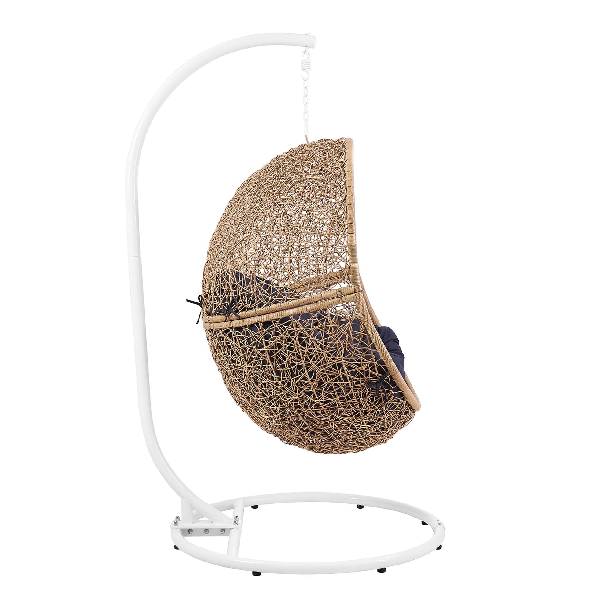 Outdoor Rattan Swing Chair with Stand — Hanging Egg-Style Patio Seating for Porch & Garden - Image 46