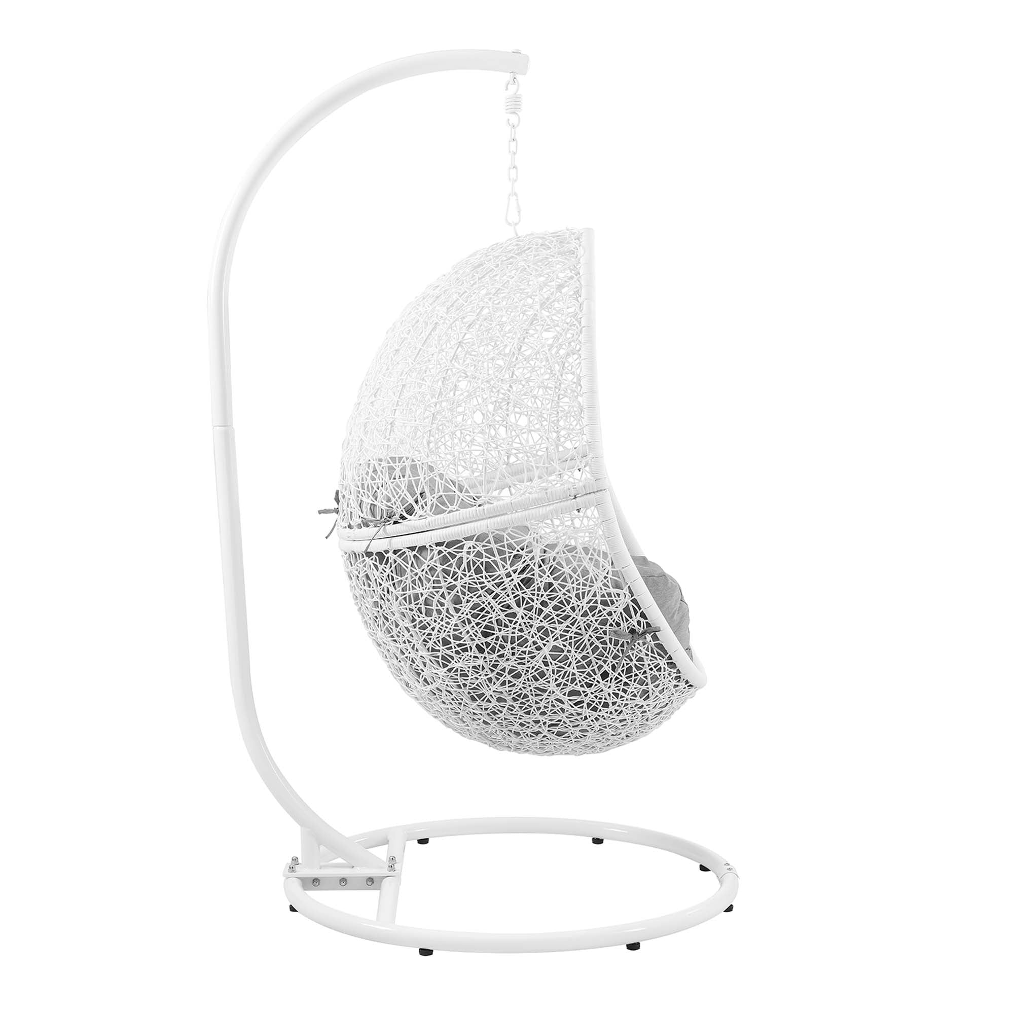 Outdoor Rattan Swing Chair with Stand — Hanging Egg-Style Patio Seating for Porch & Garden - Image 5