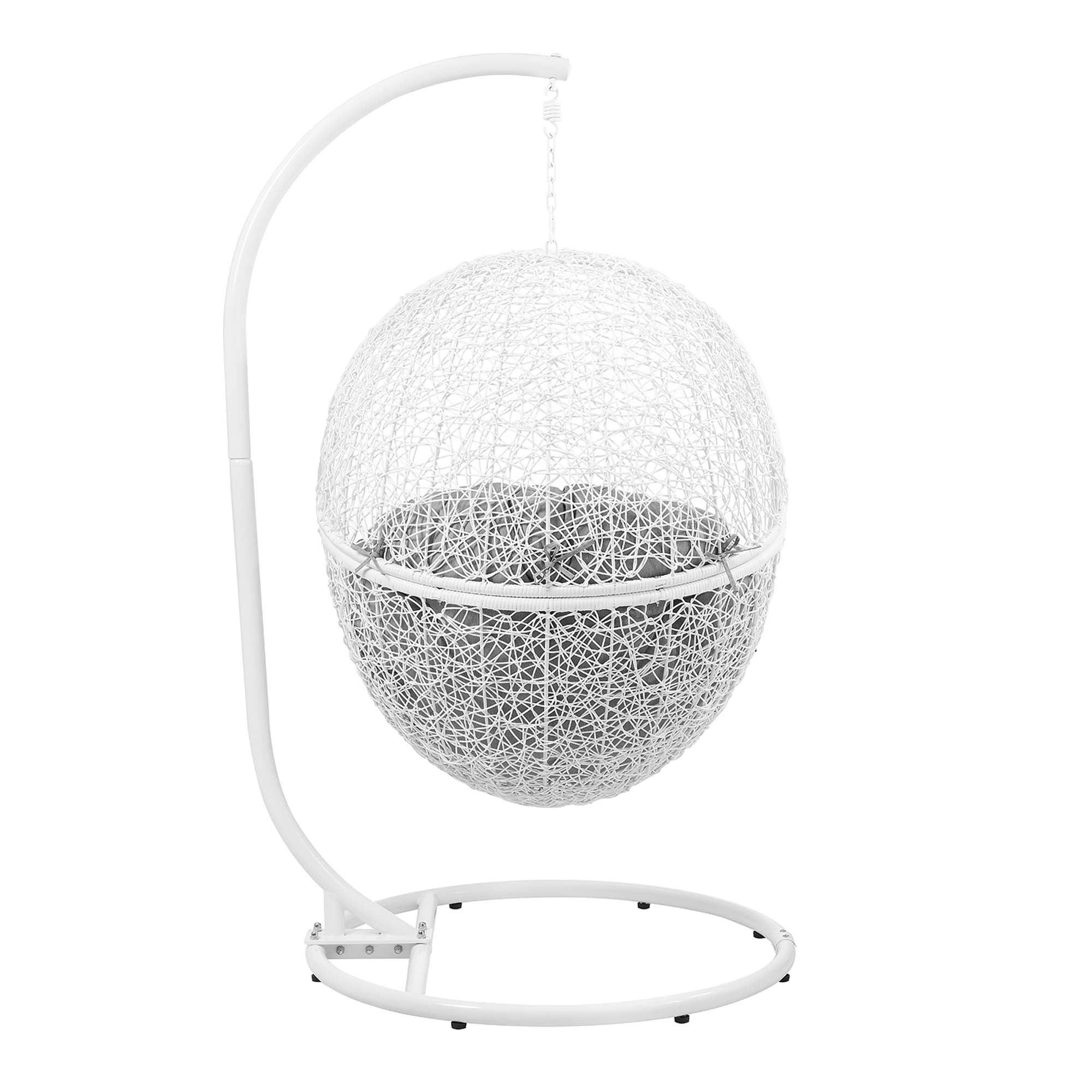 Outdoor Rattan Swing Chair with Stand — Hanging Egg-Style Patio Seating for Porch & Garden - Image 6
