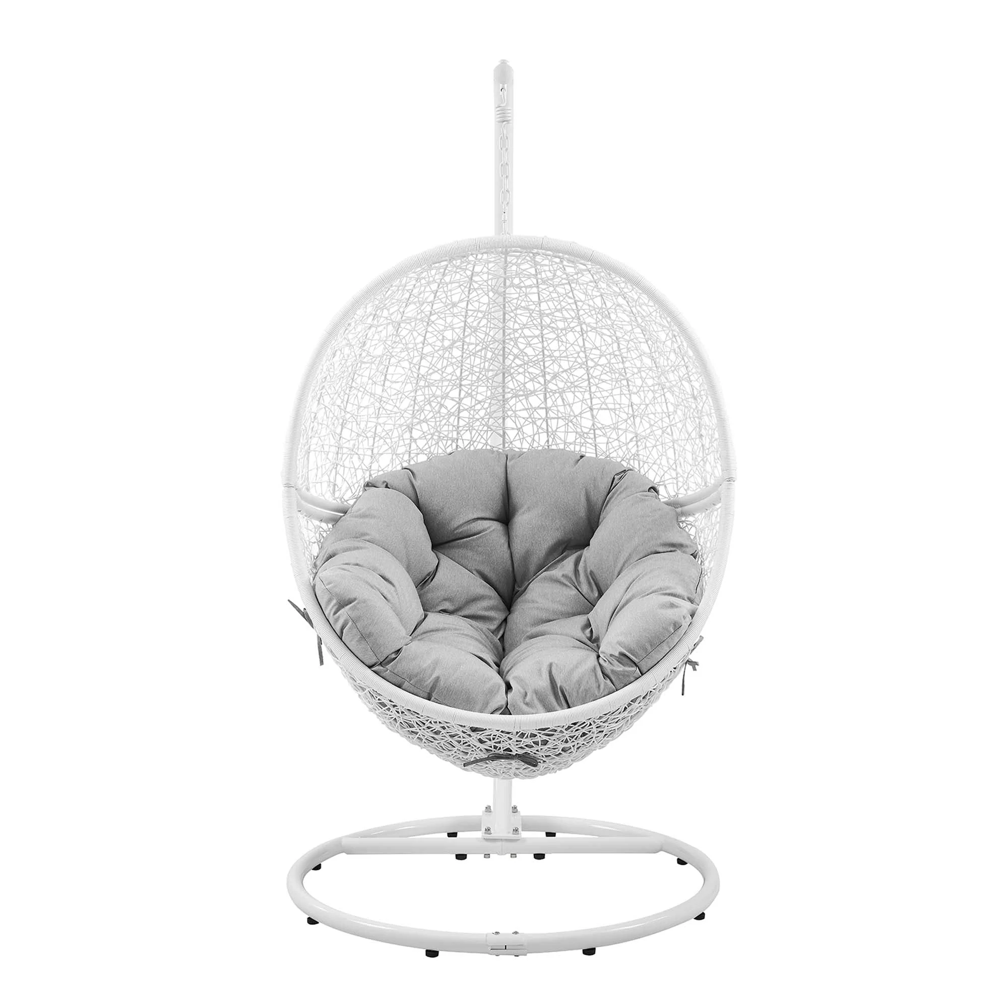 Outdoor Rattan Swing Chair with Stand — Hanging Egg-Style Patio Seating for Porch & Garden - Image 7