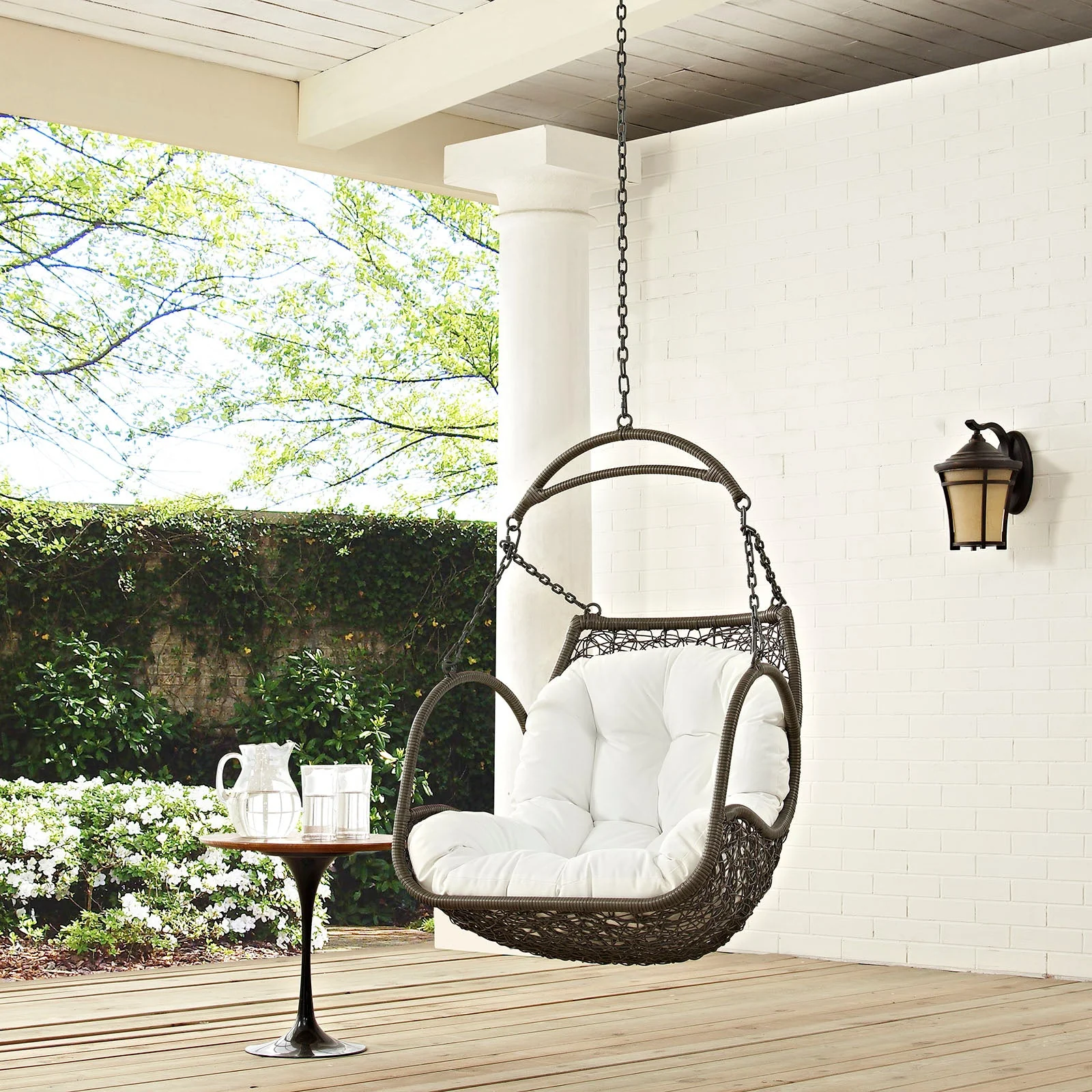 Outdoor Rattan Swing Hanging Chair for Patio, Porch and Yard — Durable All-Weather - Image 3