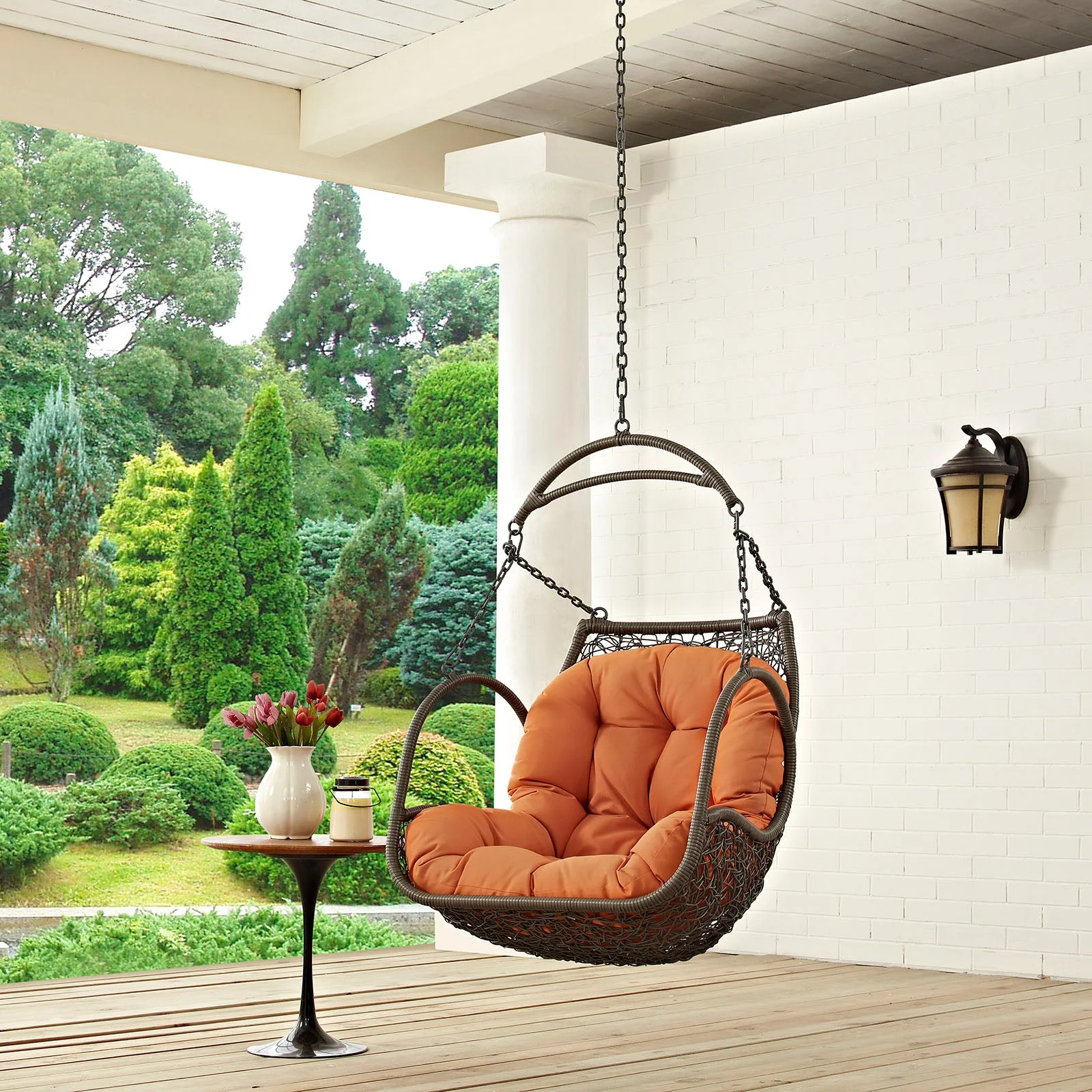 Outdoor Rattan Swing Hanging Chair for Patio, Porch and Yard — Durable All-Weather - Image 32