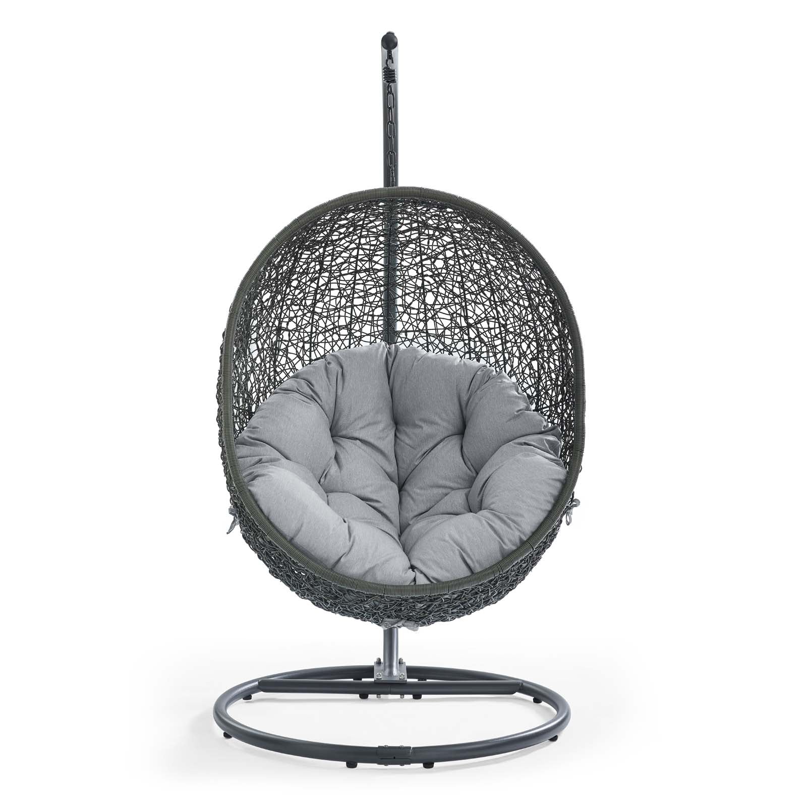 Outdoor Rattan Swing Lounge Chair, Weatherproof Patio Hanging Seat for Garden - Image 100
