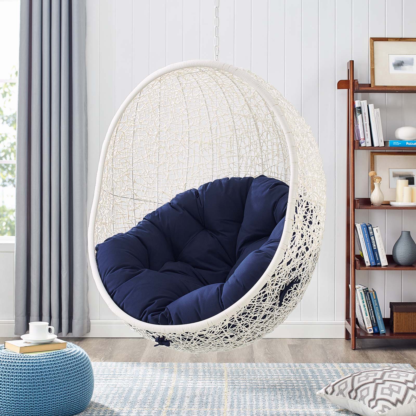 Outdoor Rattan Swing Lounge Chair, Weatherproof Patio Hanging Seat for Garden - Image 58