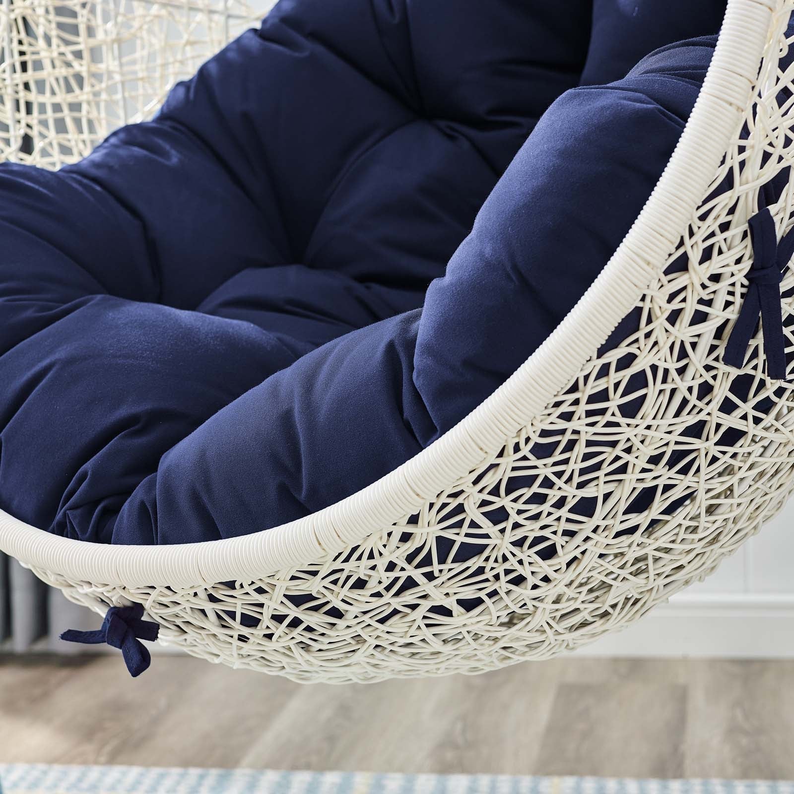 Outdoor Rattan Swing Lounge Chair, Weatherproof Patio Hanging Seat for Garden - Image 59