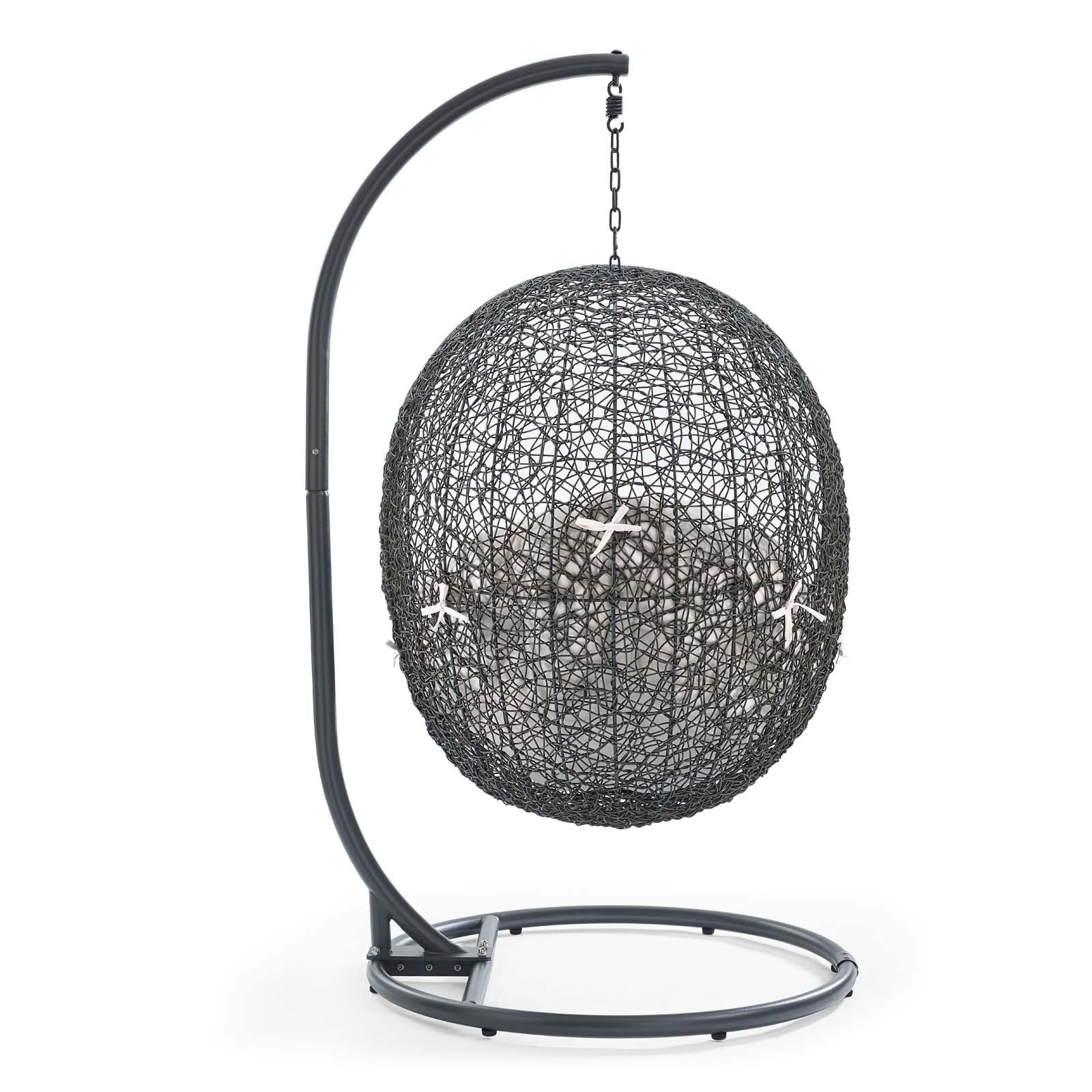 Outdoor Rattan Swing Lounge Chair, Weatherproof Patio Hanging Seat for Garden - Image 86