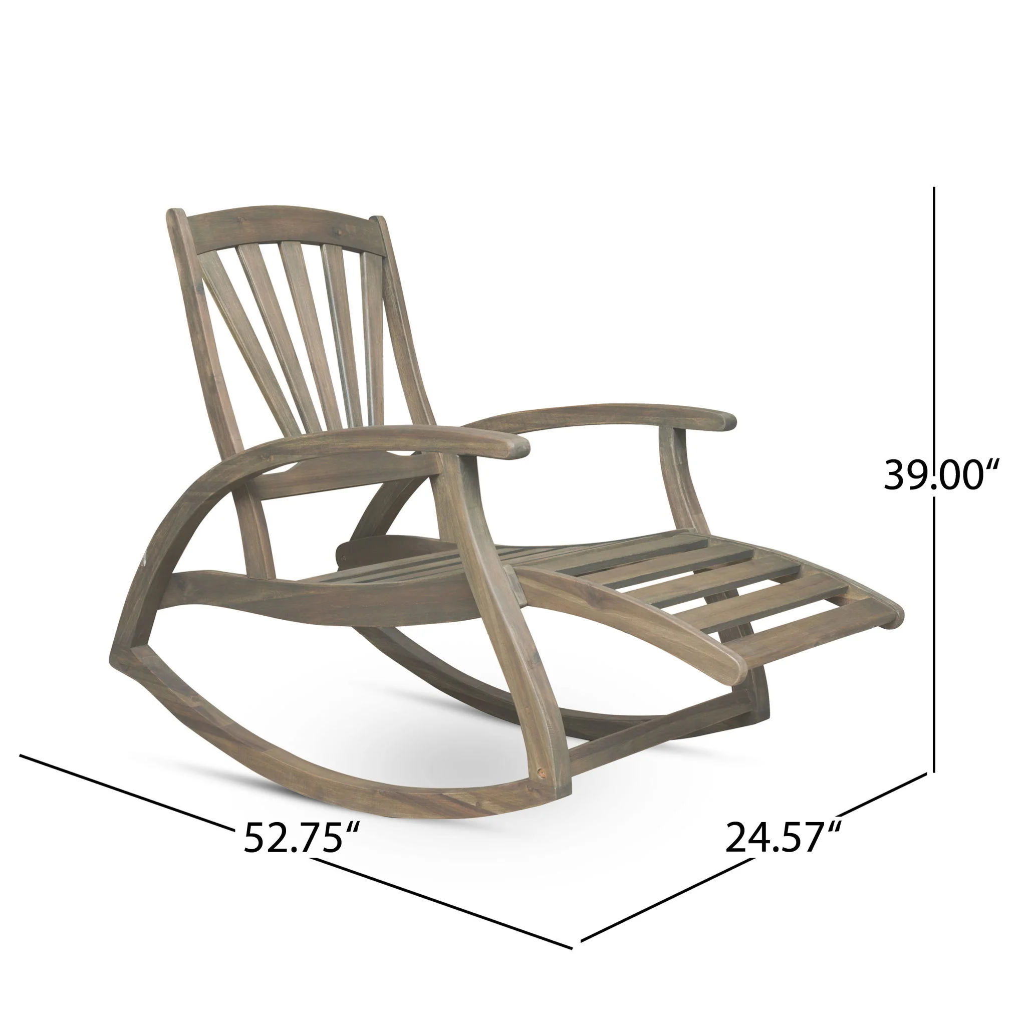 Outdoor Reclining Rocking Chair - Gray - Image 6