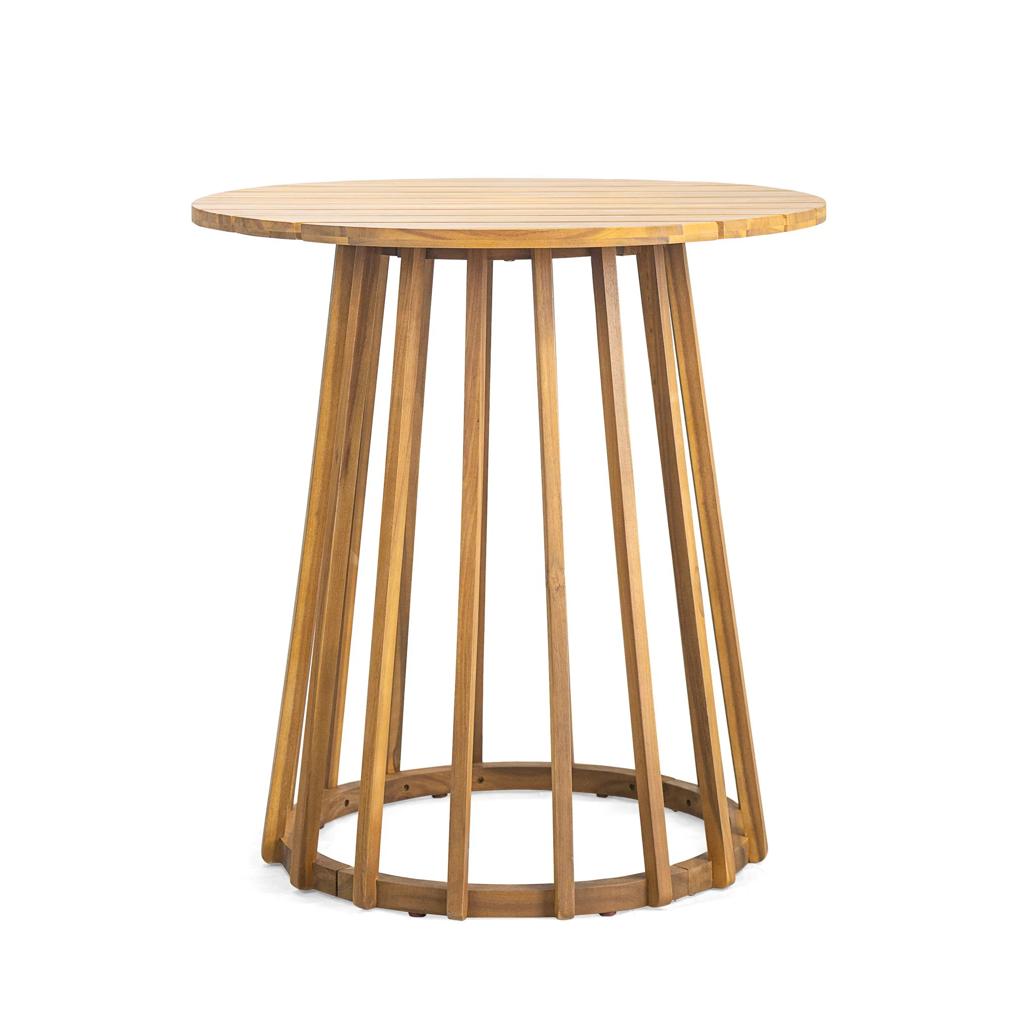 Outdoor Round Top Dining Table, Round Bistro Table - Teak - Image 4