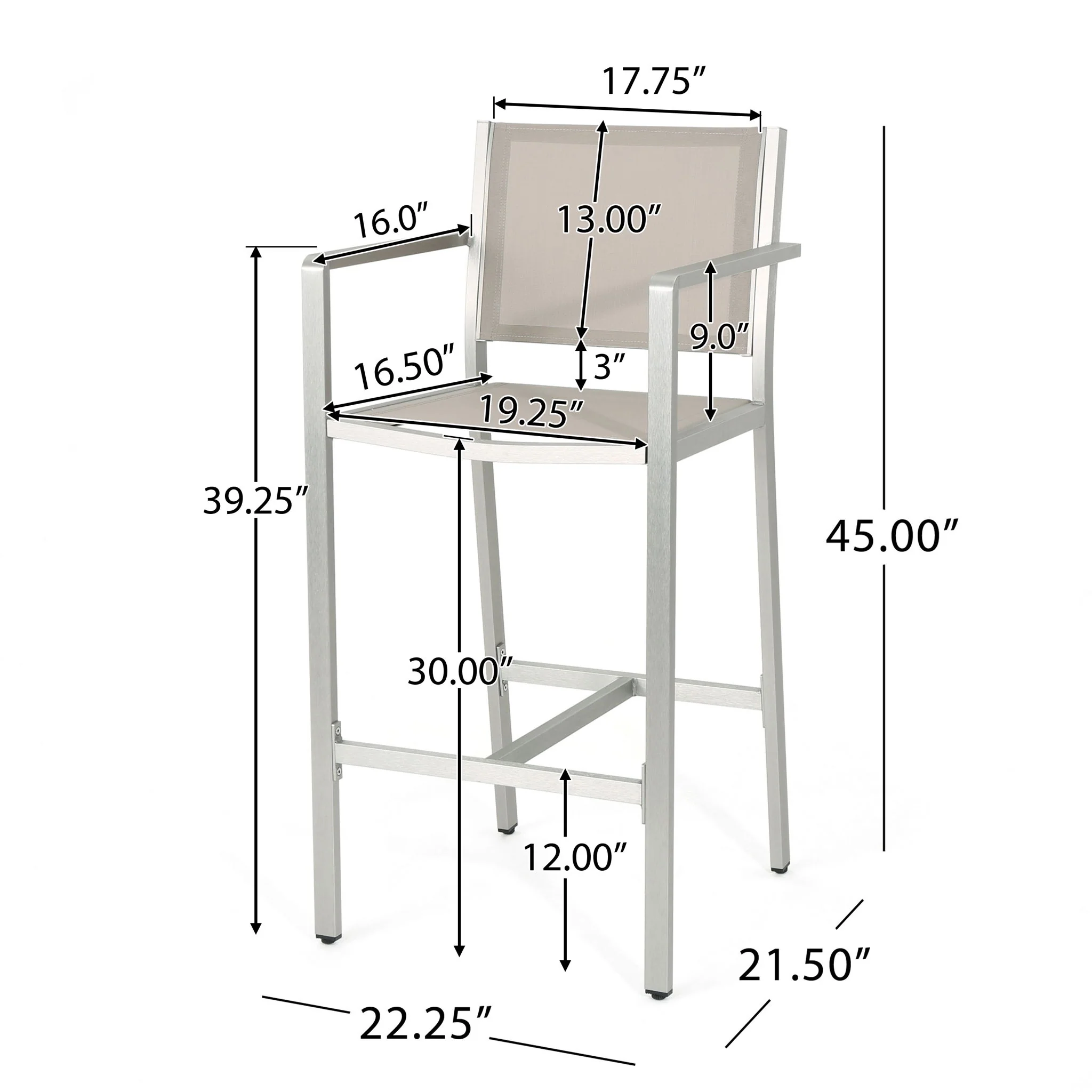 Outdoor Rust Proof Aluminum Barstools (Set of 2) - Image 12