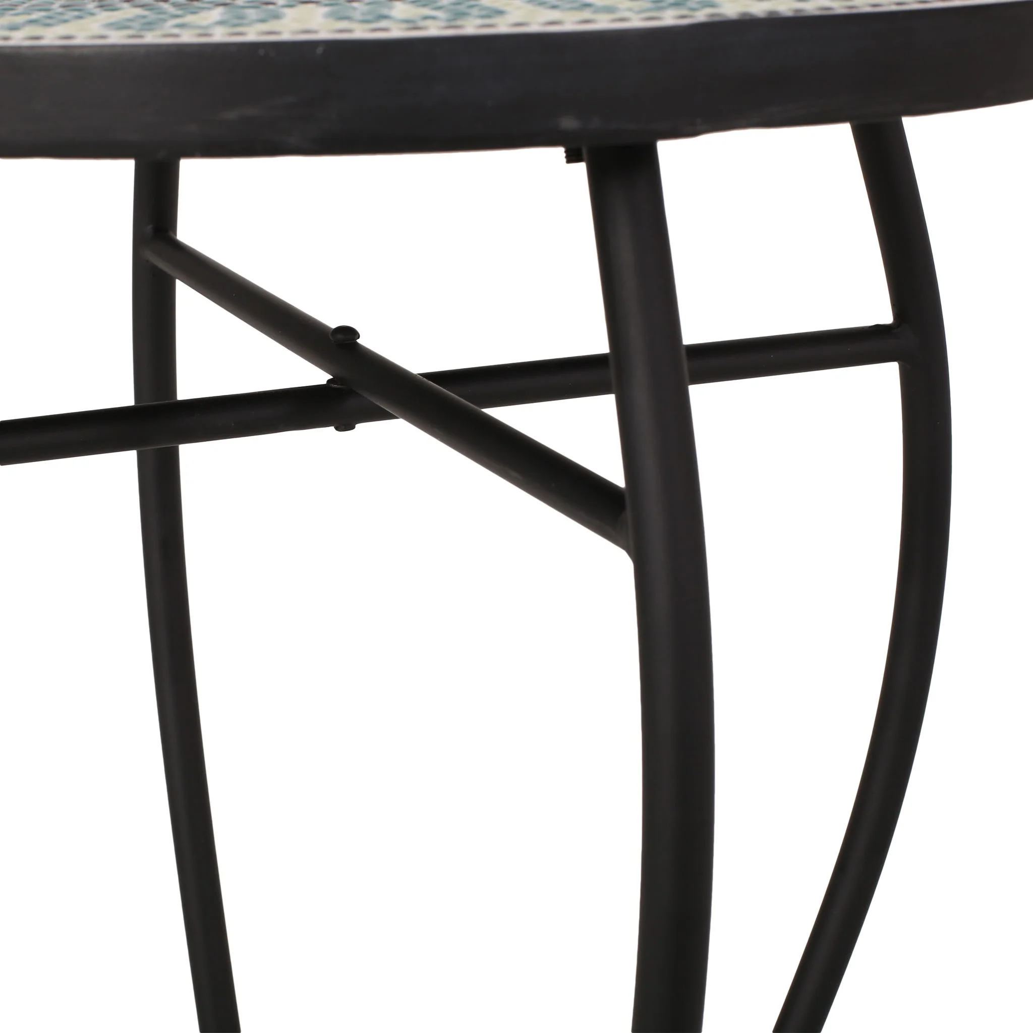 Outdoor Side Table With Tile Mosaic Table Top - Black - Image 4