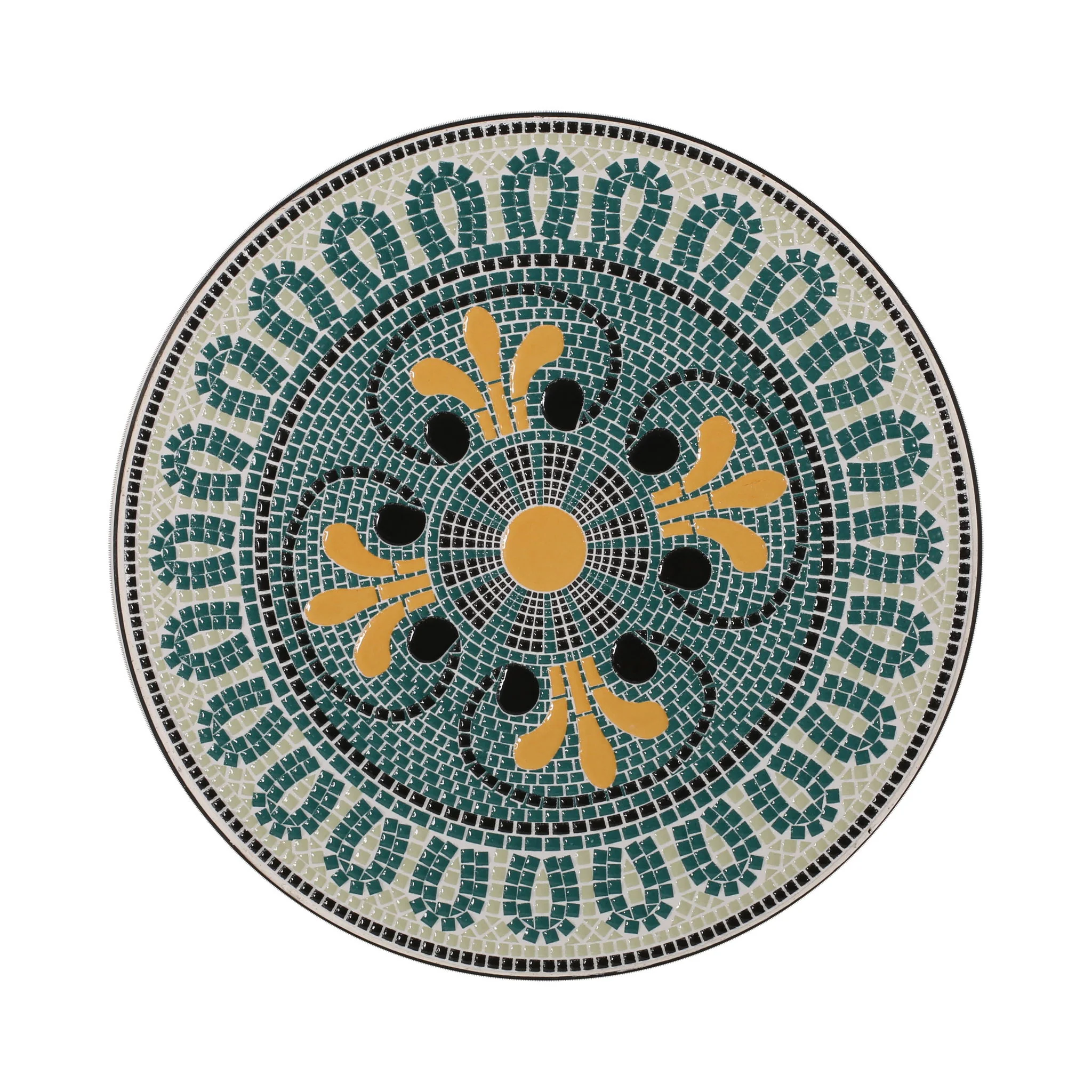 Outdoor Side Table With Tile Mosaic Table Top - Black - Image 7