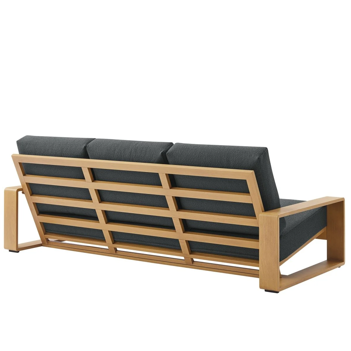 Outdoor Sofa – Faux Wood Design with Natural Aluminum Frame and Weather-Resistant Build - Image 5