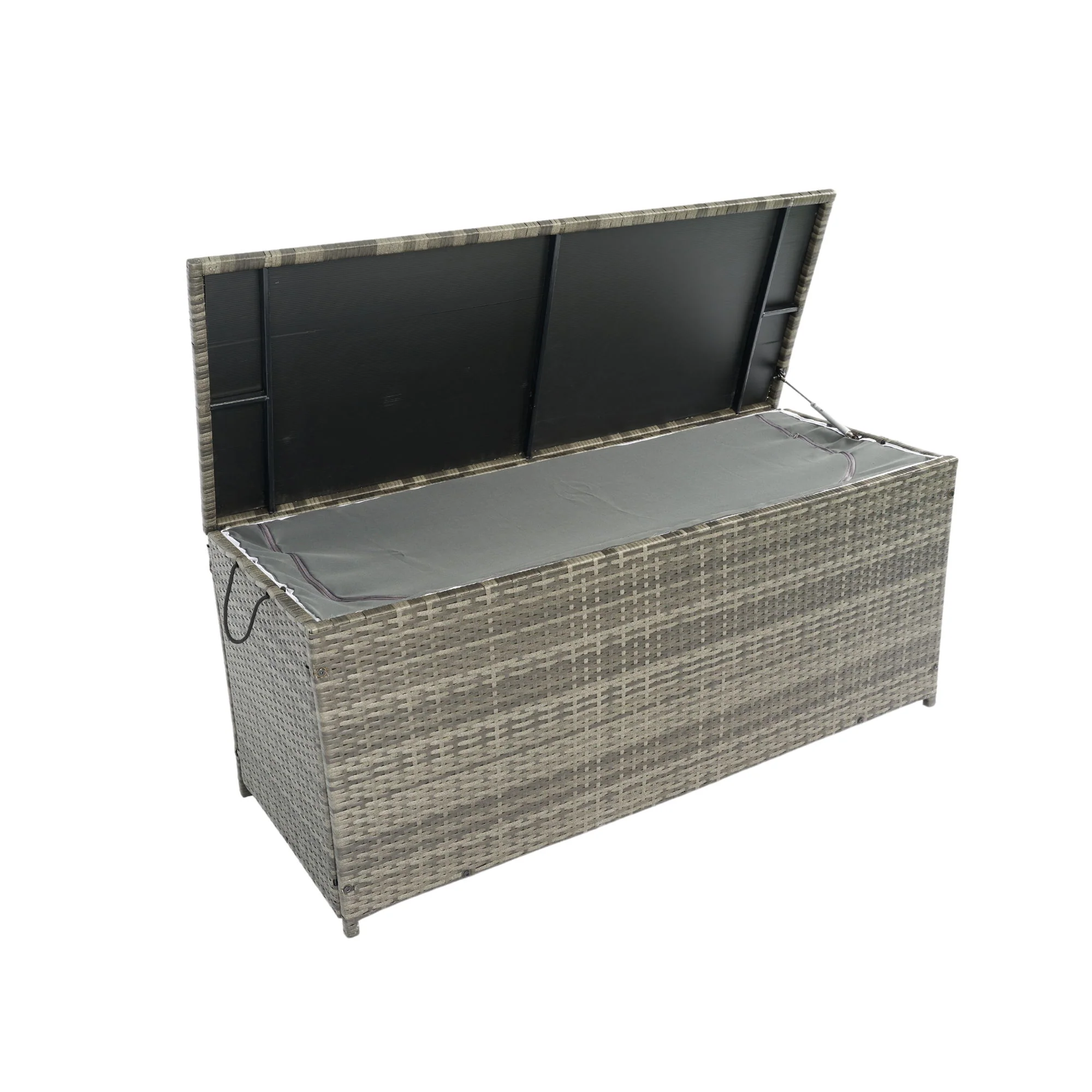 Outdoor Storage Box, Wicker Patio Deck Boxes With Lid, Outdoor Cushion Storage For Kids Toys, Pillows, Towel, Wicker - Image 12