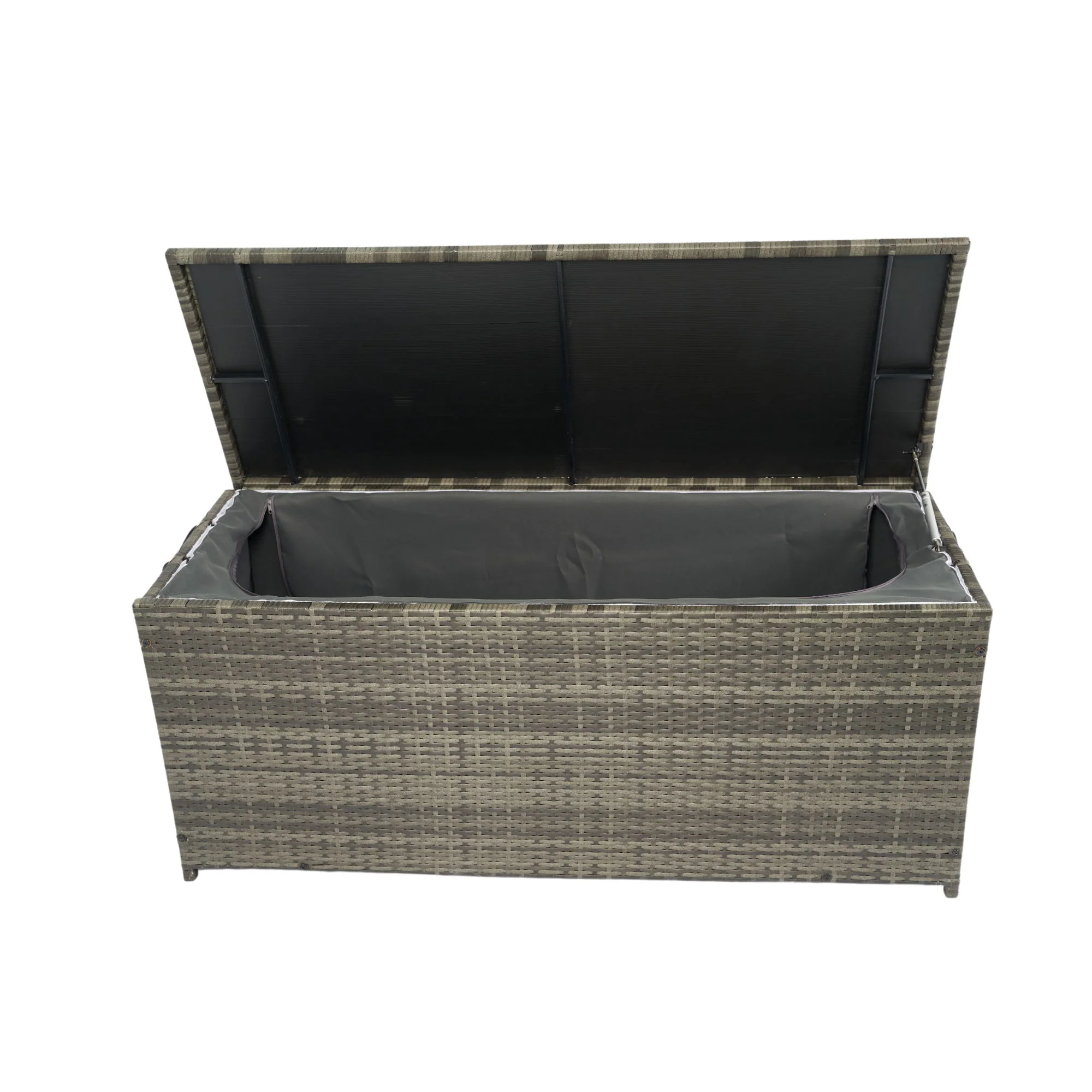 Outdoor Storage Box, Wicker Patio Deck Boxes With Lid, Outdoor Cushion Storage For Kids Toys, Pillows, Towel, Wicker - Image 14