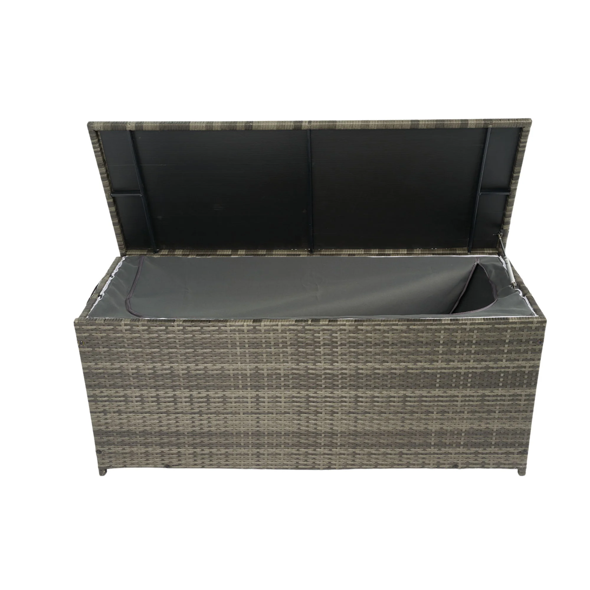 Outdoor Storage Box, Wicker Patio Deck Boxes With Lid, Outdoor Cushion Storage For Kids Toys, Pillows, Towel, Wicker - Image 15