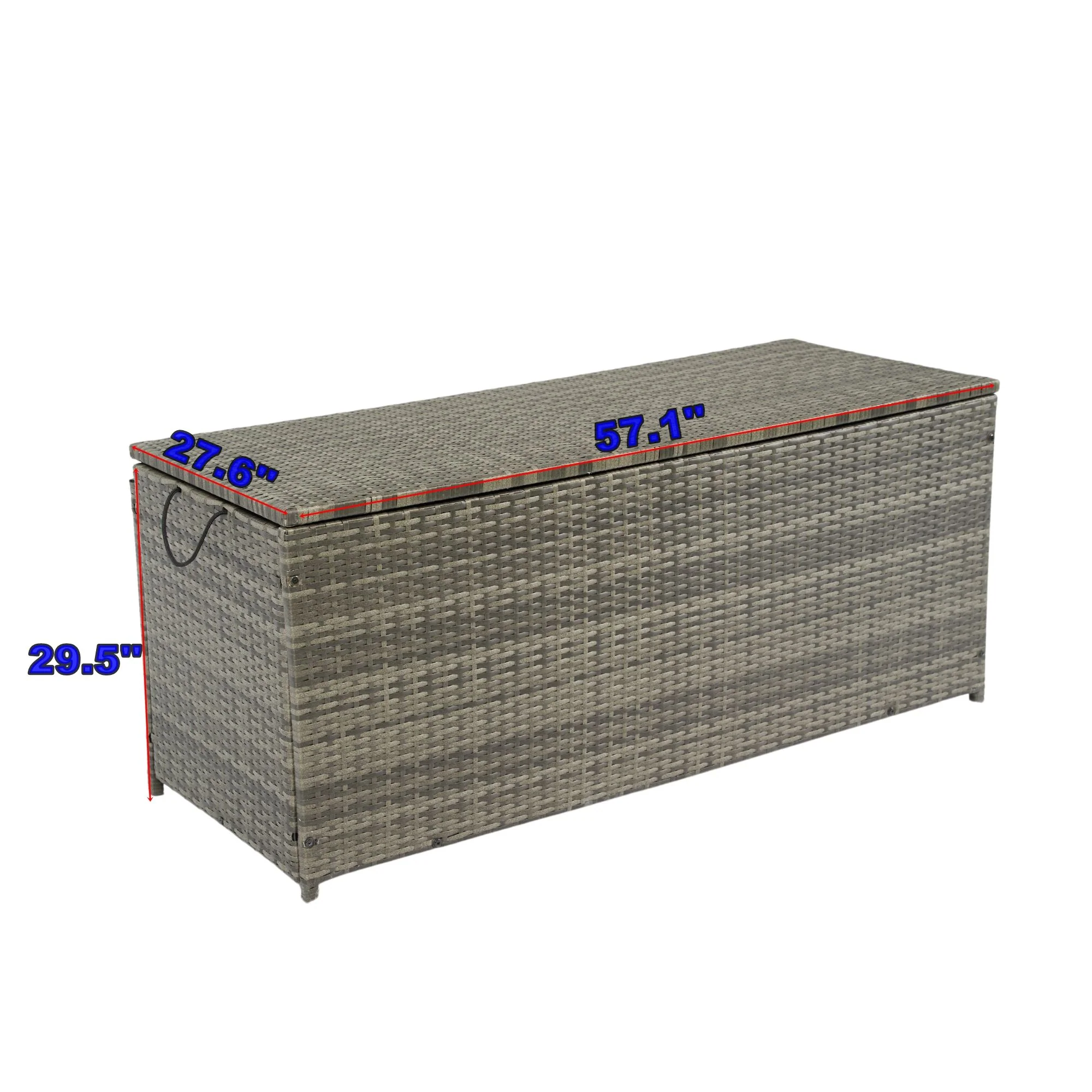 Outdoor Storage Box, Wicker Patio Deck Boxes With Lid, Outdoor Cushion Storage For Kids Toys, Pillows, Towel, Wicker - Image 5