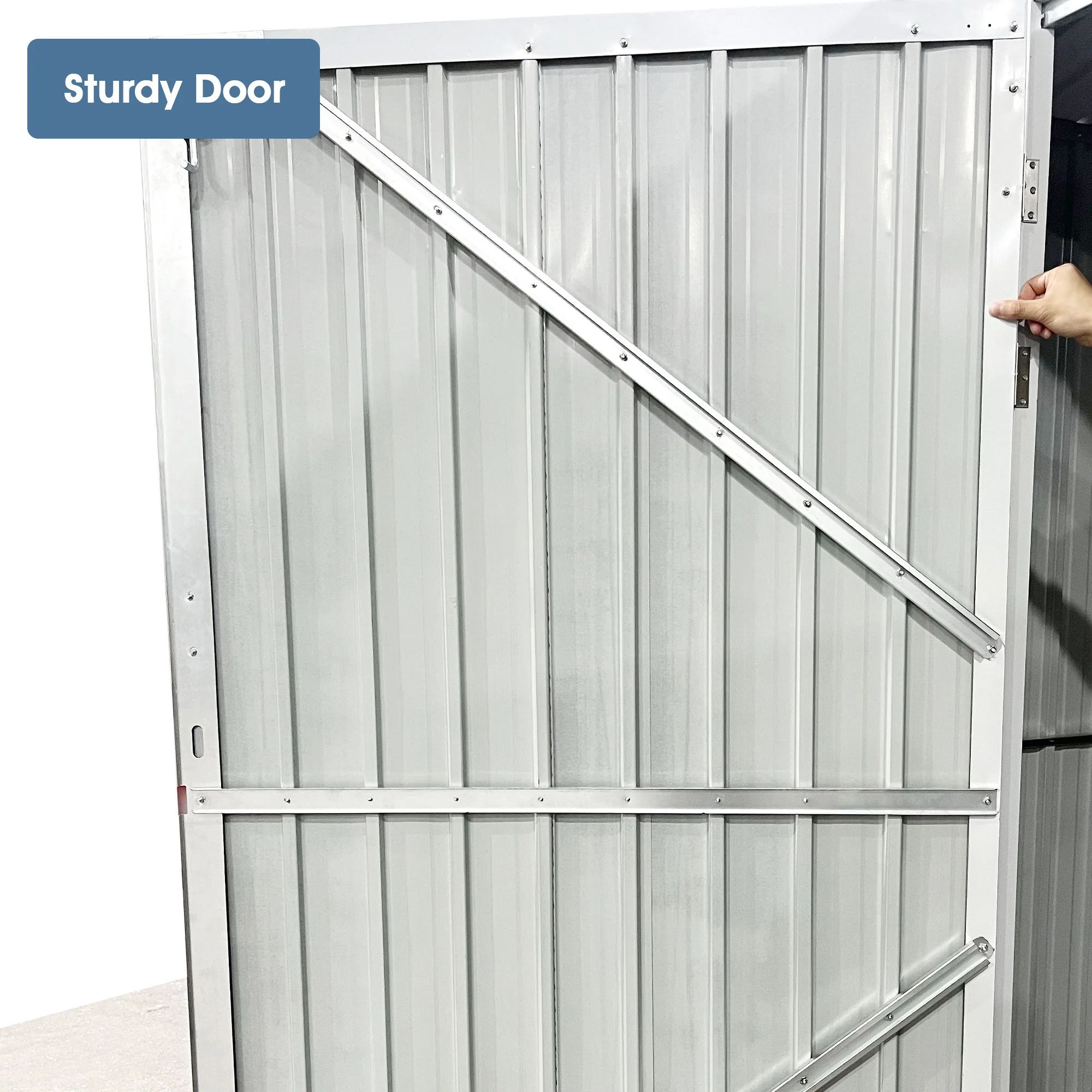 Outdoor Storage Shed Garden Building Metal Utility Tool House 239x91in Dark Gray - Image 9