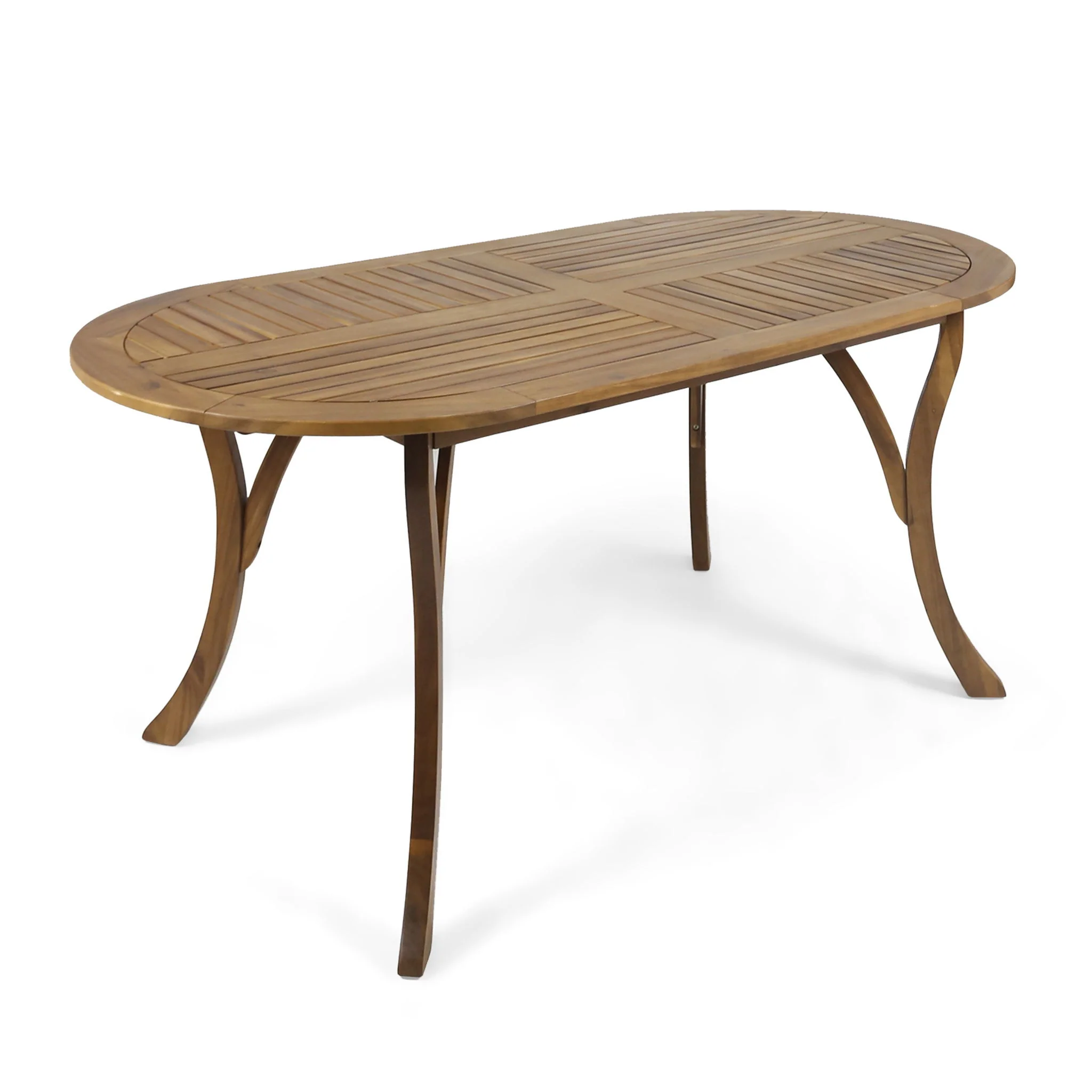 Outdoor Table With Smooth Lines, Slat Top - Image 16