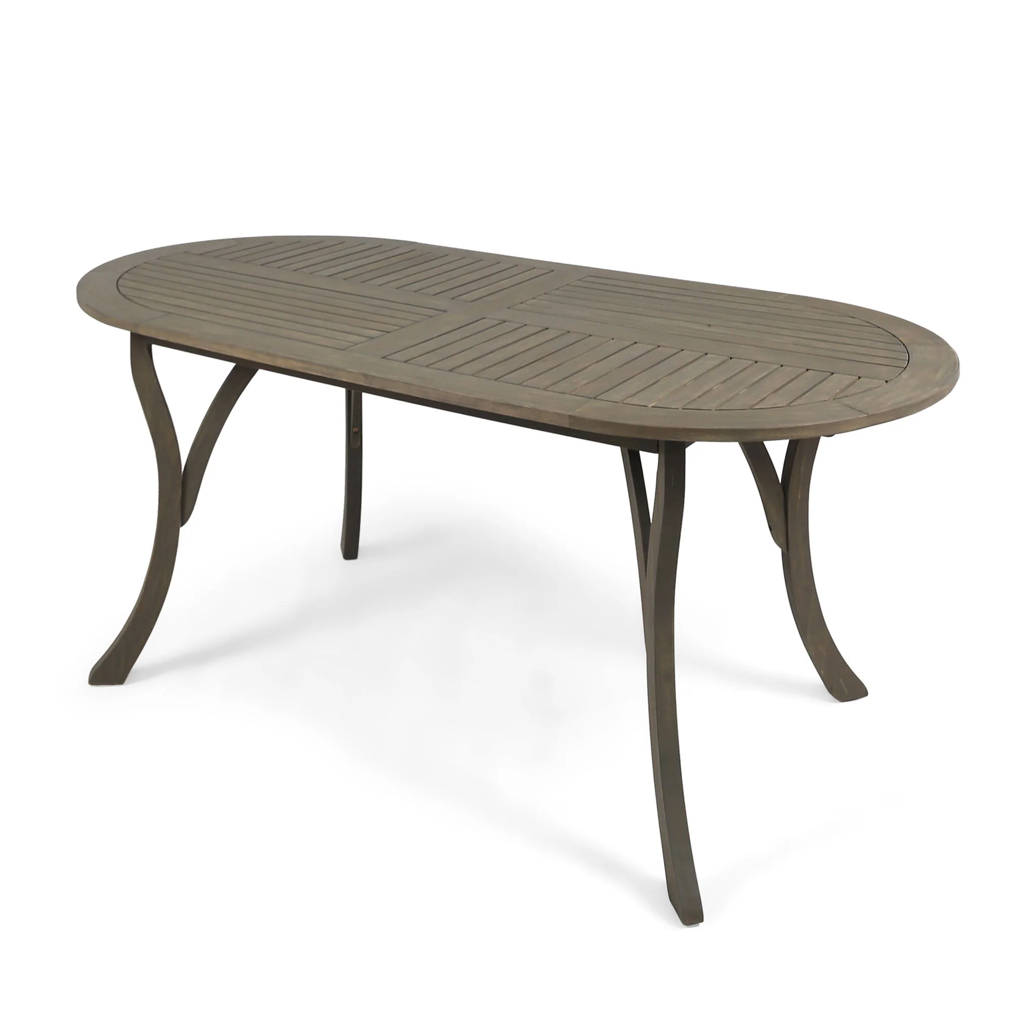 Outdoor Table With Smooth Lines, Slat Top - Image 17