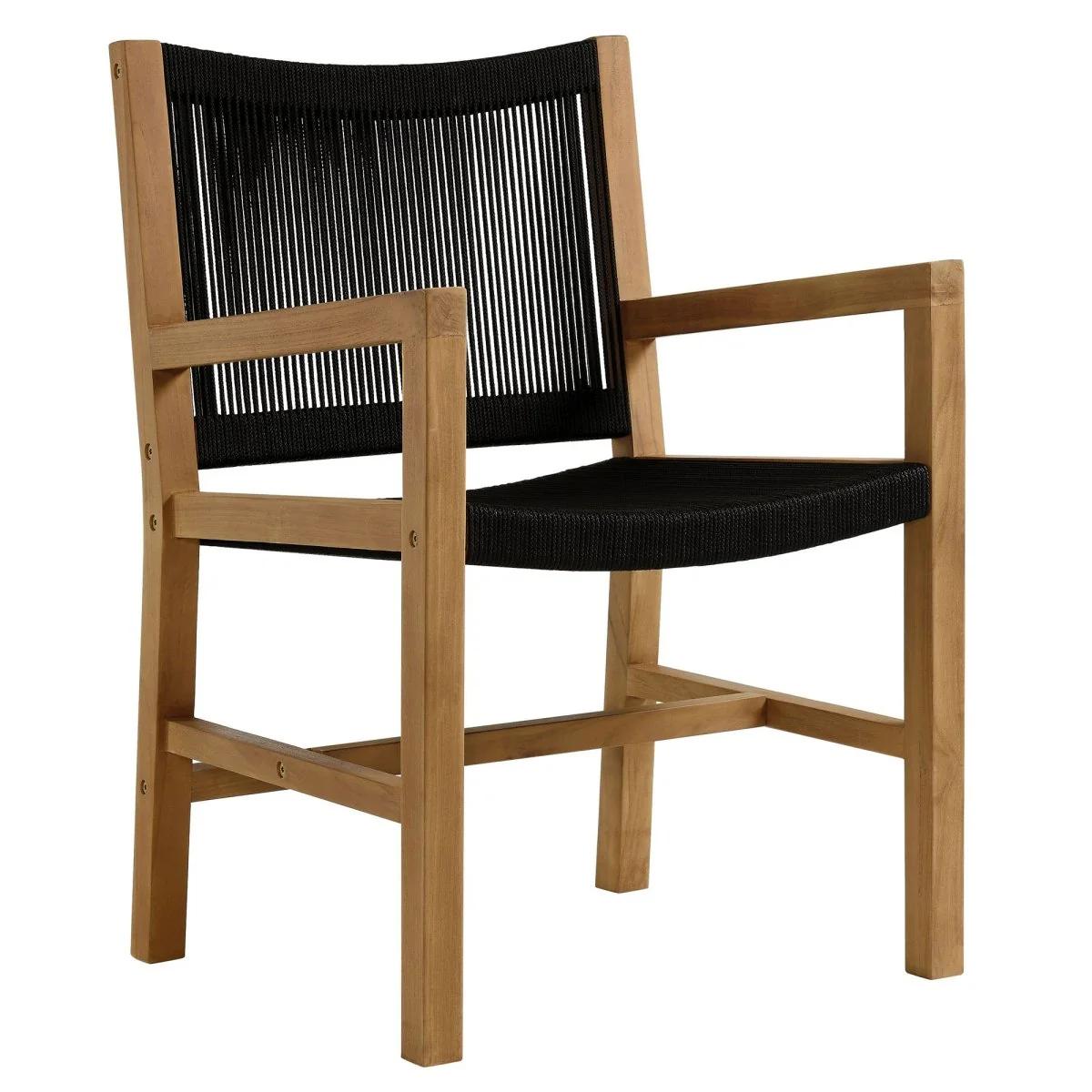 Outdoor Teak and Rope Dining Armchairs — Weather-Resistant Modern Patio Seating - Image 5