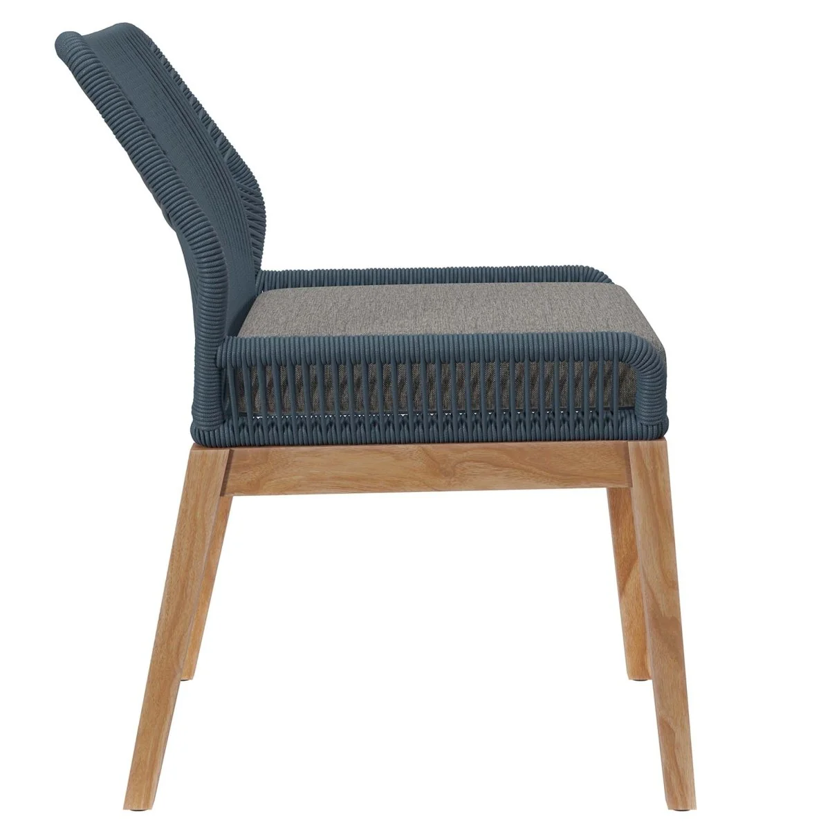 Outdoor Teak and Rope Patio Dining Chair with Cushion for Outdoor Dining Spaces - Image 18