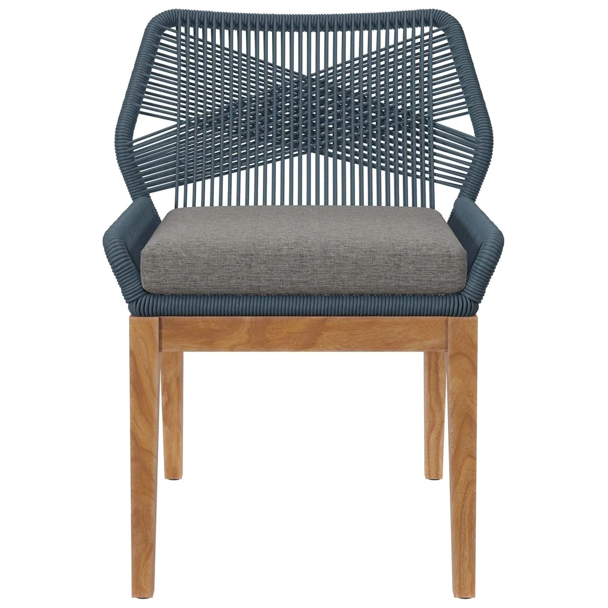 Outdoor Teak and Rope Patio Dining Chair with Cushion for Outdoor Dining Spaces - Image 20