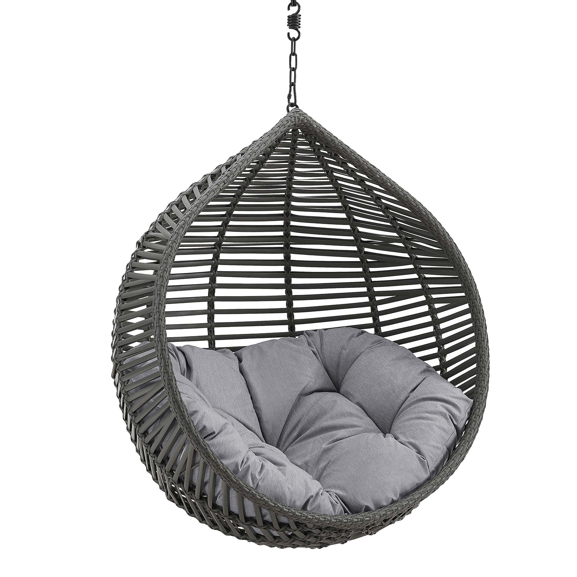 Outdoor Teardrop Rattan Hanging Swing Chair for Patio, Yard, Porch and Garden Seating - Image 11