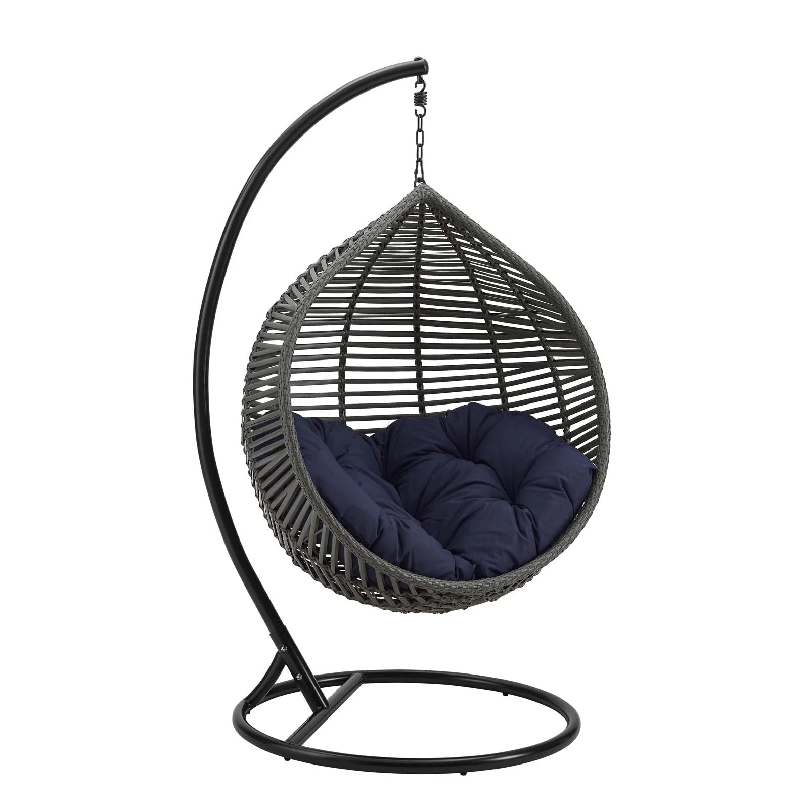 Outdoor Teardrop Rattan Hanging Swing Chair for Patio, Yard, Porch and Garden Seating - Image 14