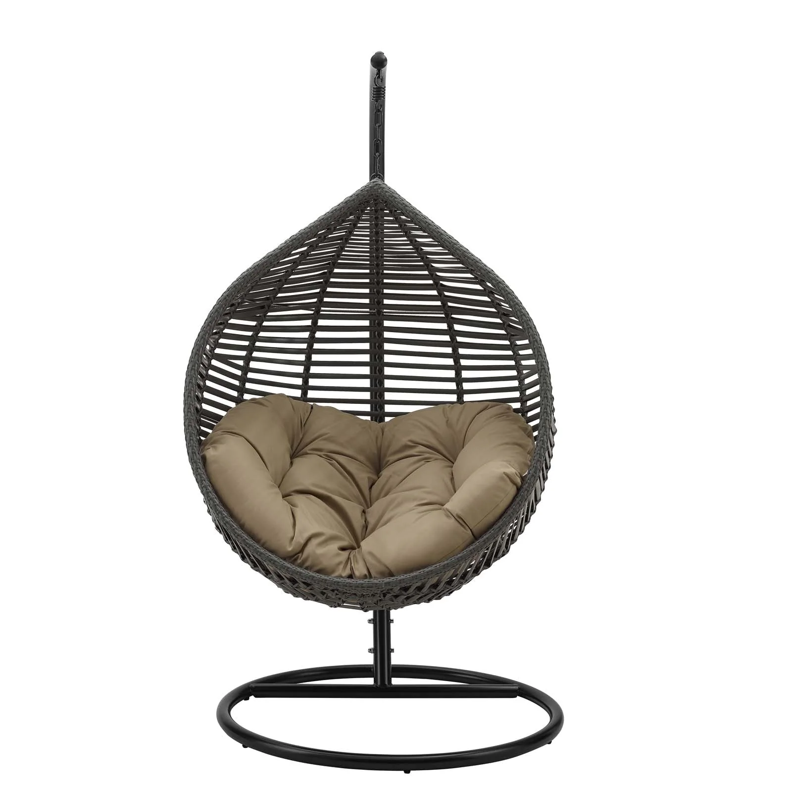 Outdoor Teardrop Rattan Hanging Swing Chair for Patio, Yard, Porch and Garden Seating - Image 23