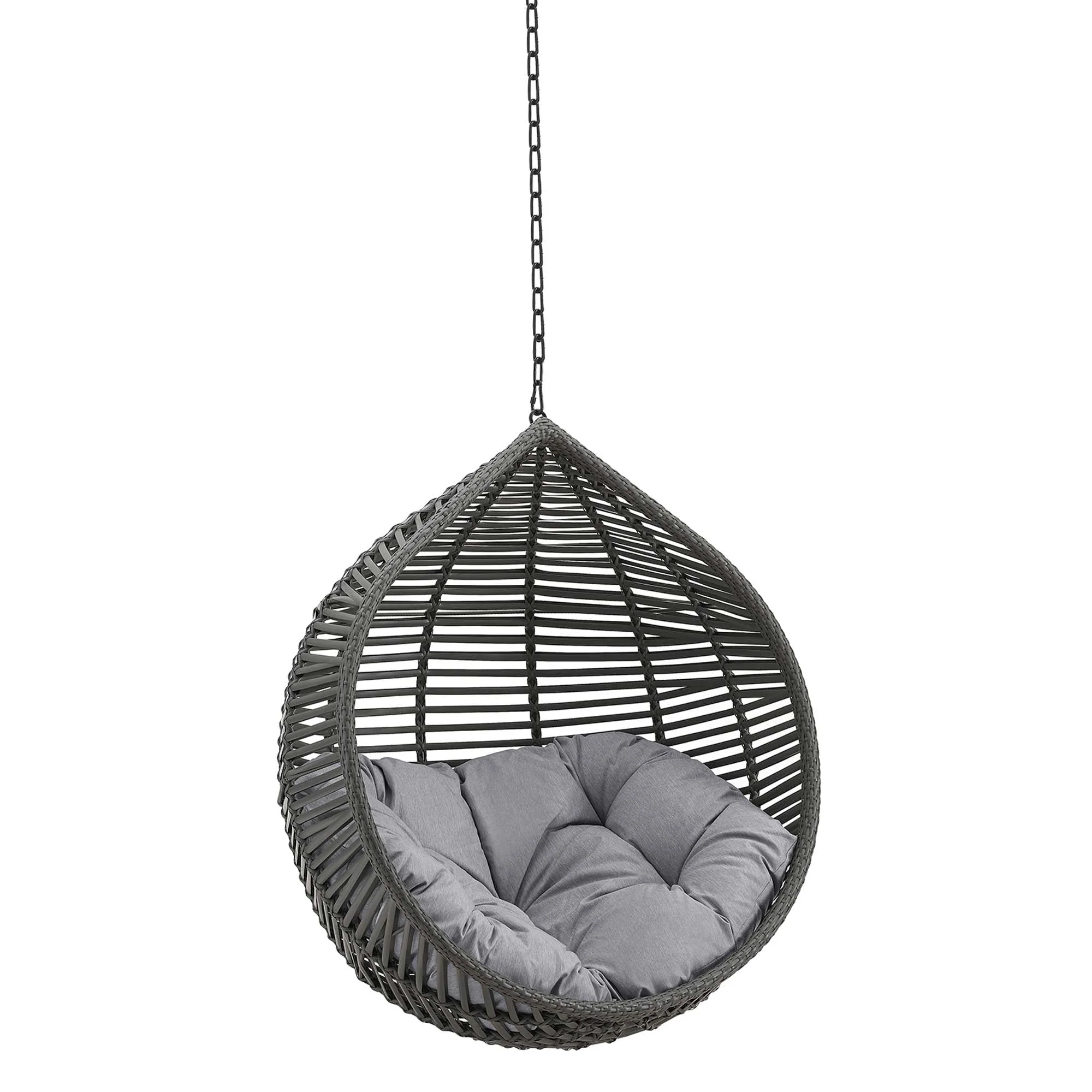 Outdoor Teardrop Rattan Hanging Swing Chair for Patio, Yard, Porch and Garden Seating - Image 9