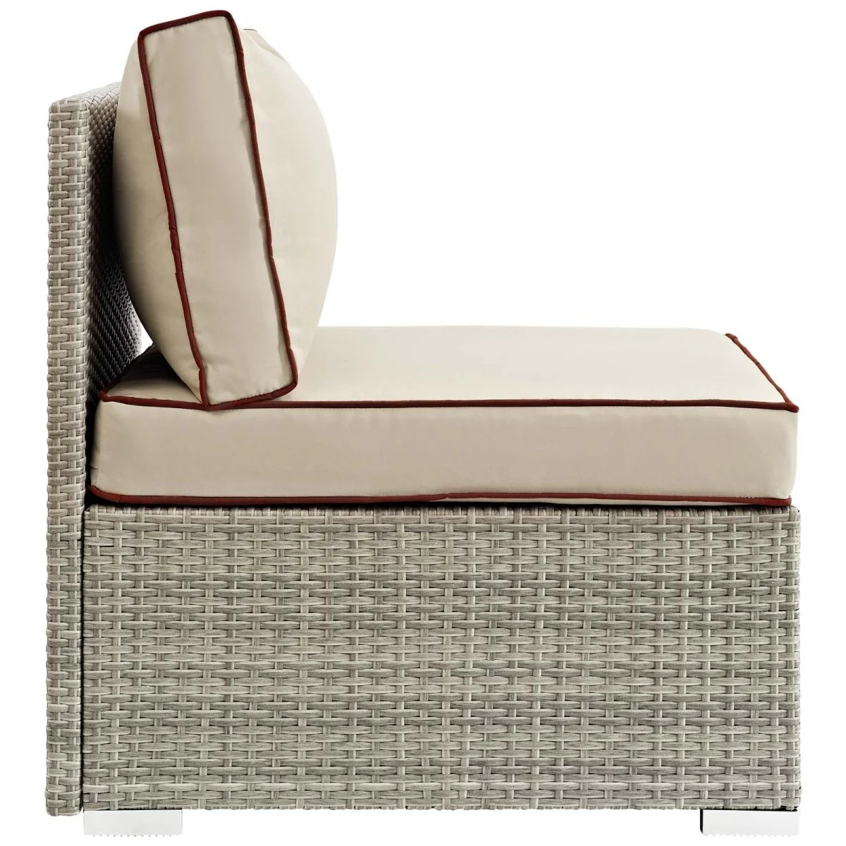 Outdoor Wicker Armless Chair for Patio, Deck and Garden Seating - Weather-Resistant - Image 2