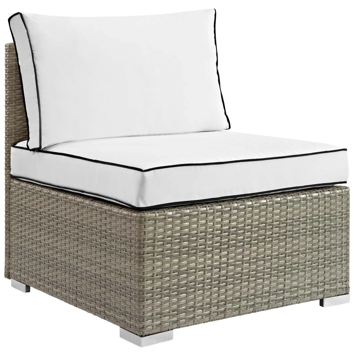 Outdoor Wicker Armless Chair for Patio, Deck and Garden Seating - Weather-Resistant - Image 5