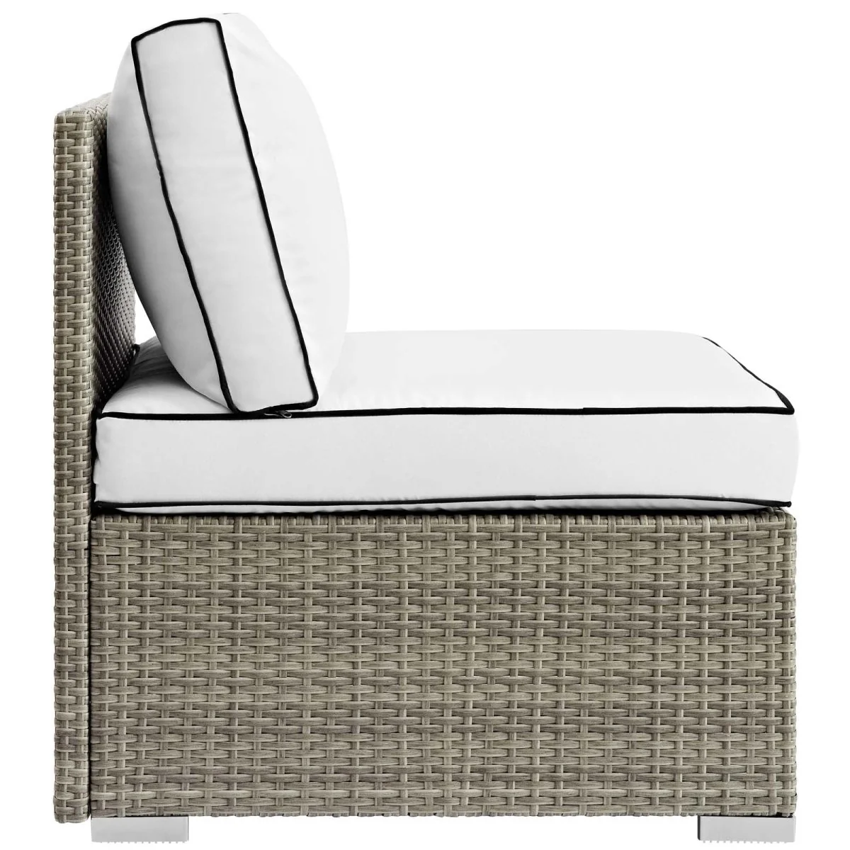 Outdoor Wicker Armless Chair for Patio, Deck and Garden Seating - Weather-Resistant - Image 6