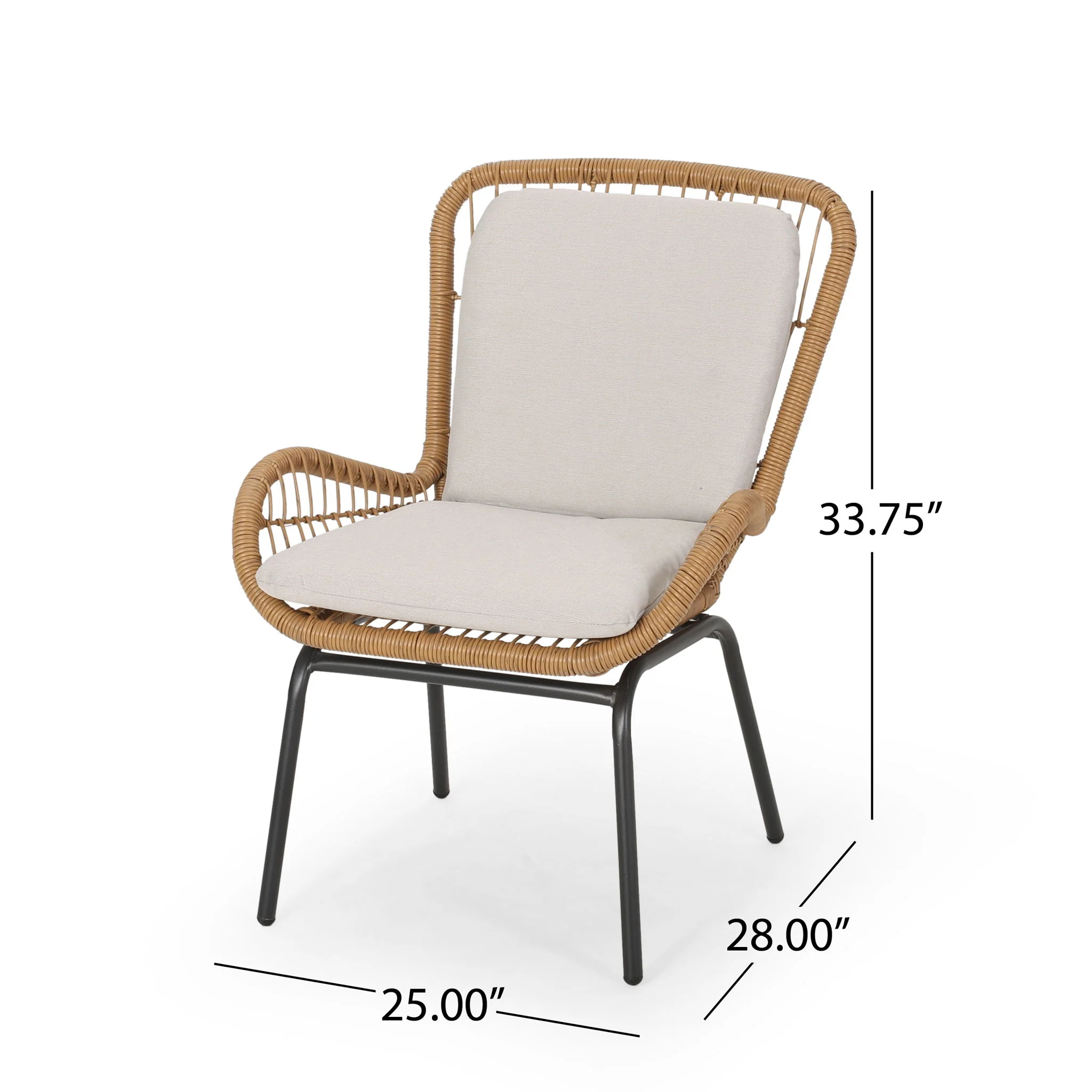 Outdoor Wicker Club Chair With Cushions (Set of 2) - Image 12
